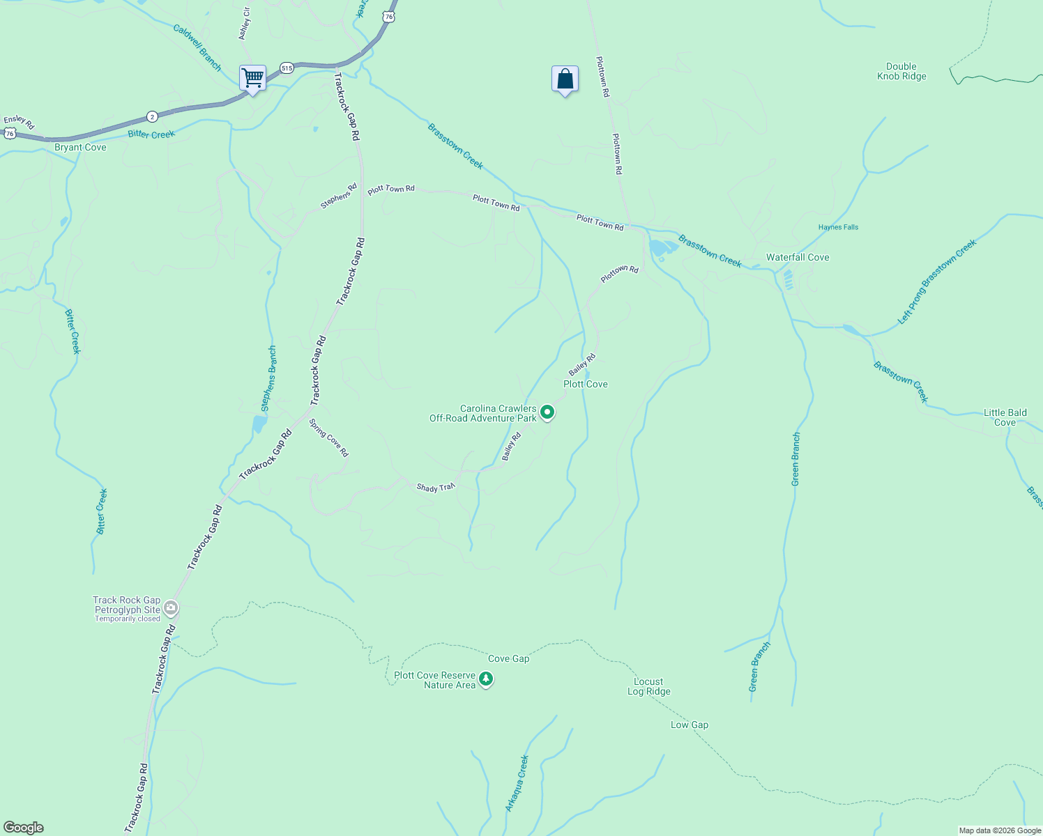map of restaurants, bars, coffee shops, grocery stores, and more near 1135 Bailey Road in Blairsville