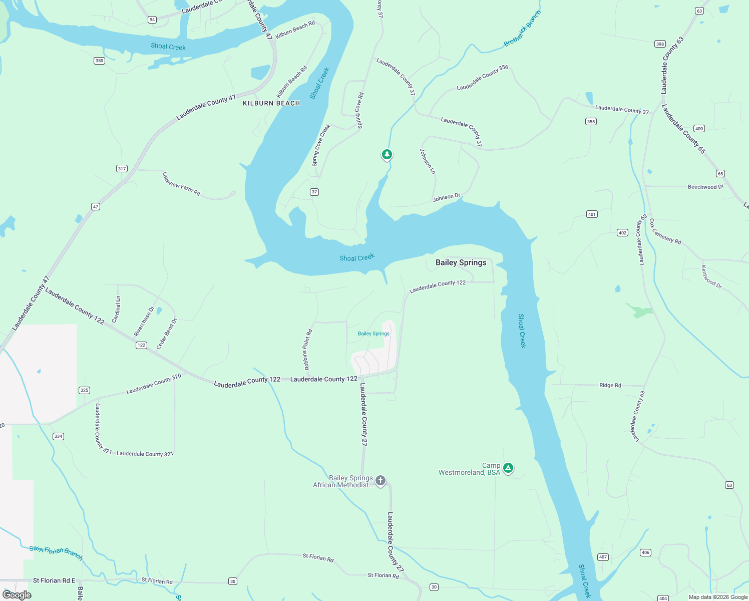 map of restaurants, bars, coffee shops, grocery stores, and more near 276-504 Shoals Creek Road in Florence