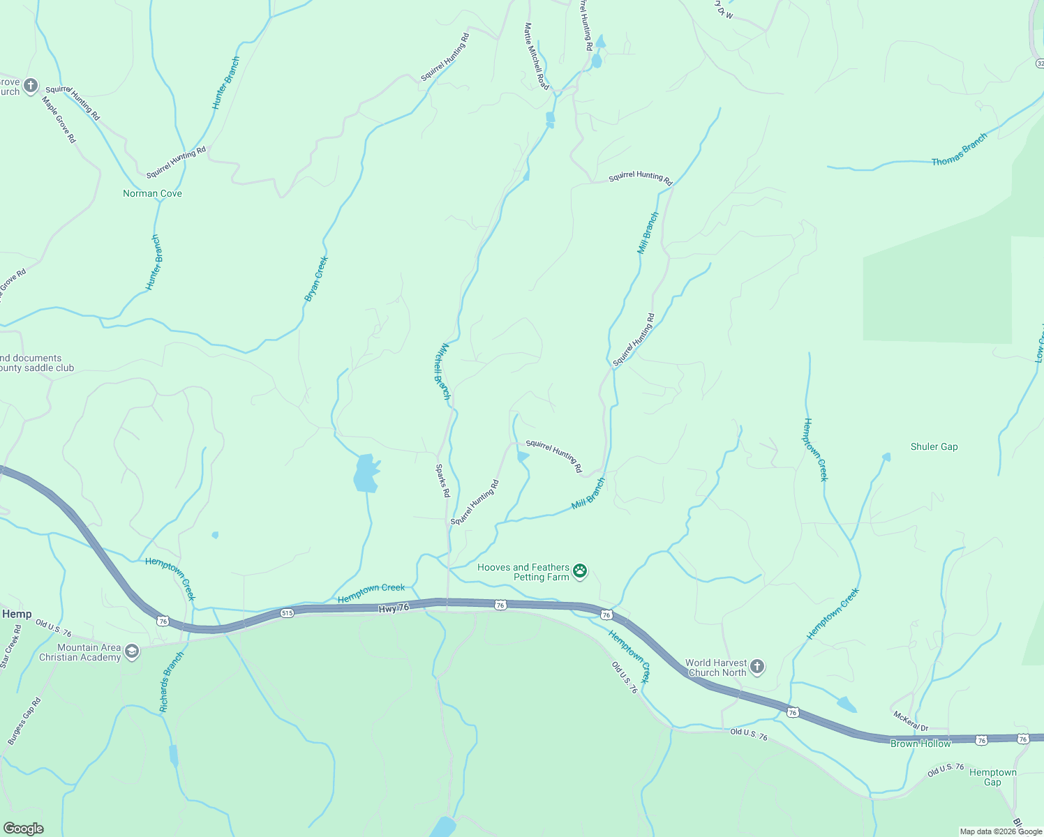map of restaurants, bars, coffee shops, grocery stores, and more near 100-199 Spring Ridge Lane in Morganton