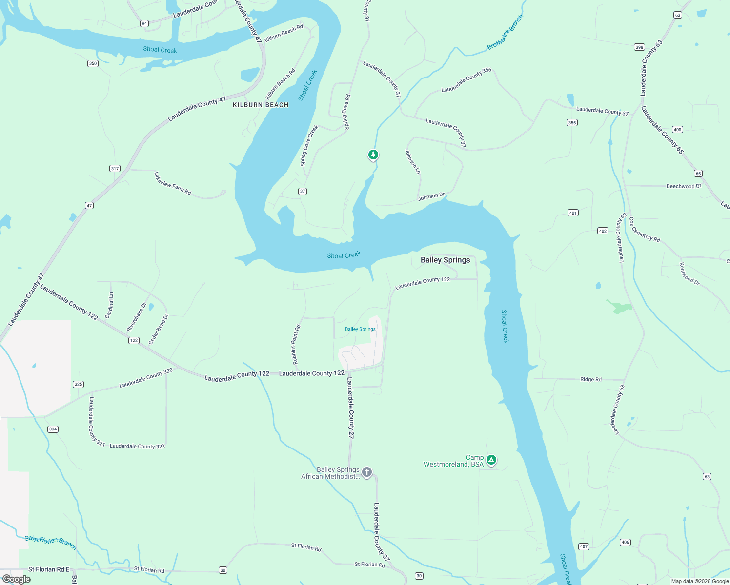 map of restaurants, bars, coffee shops, grocery stores, and more near 276-504 Shoals Creek Road in Florence