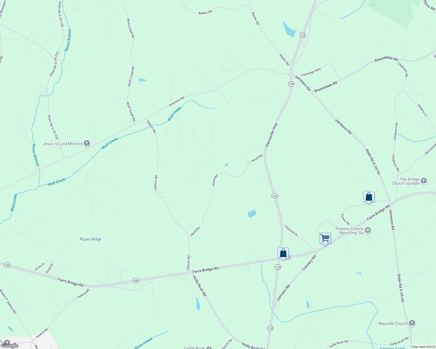 map of restaurants, bars, coffee shops, grocery stores, and more near 315 Hood Road in Easley