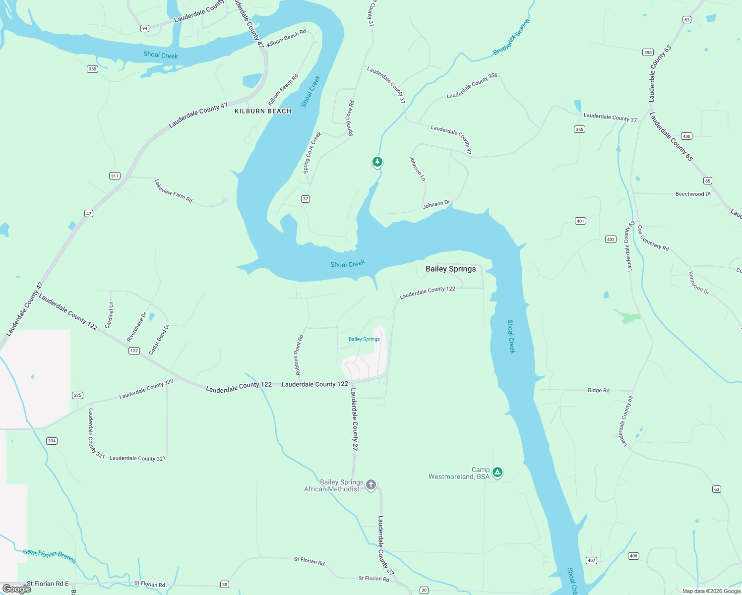 map of restaurants, bars, coffee shops, grocery stores, and more near 276-504 Shoals Creek Road in Florence