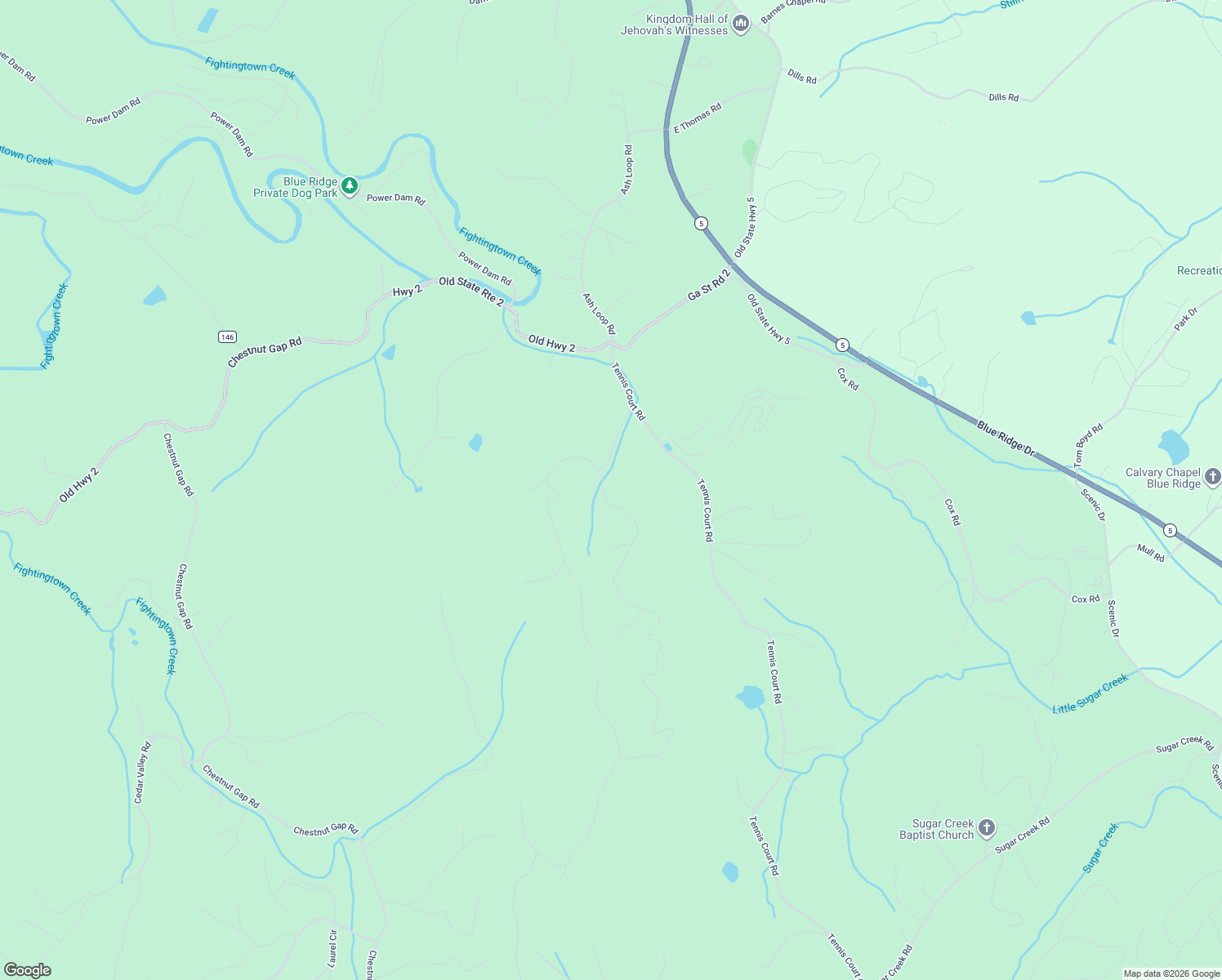 map of restaurants, bars, coffee shops, grocery stores, and more near 201 Sun Rock Mountain Road in Blue Ridge