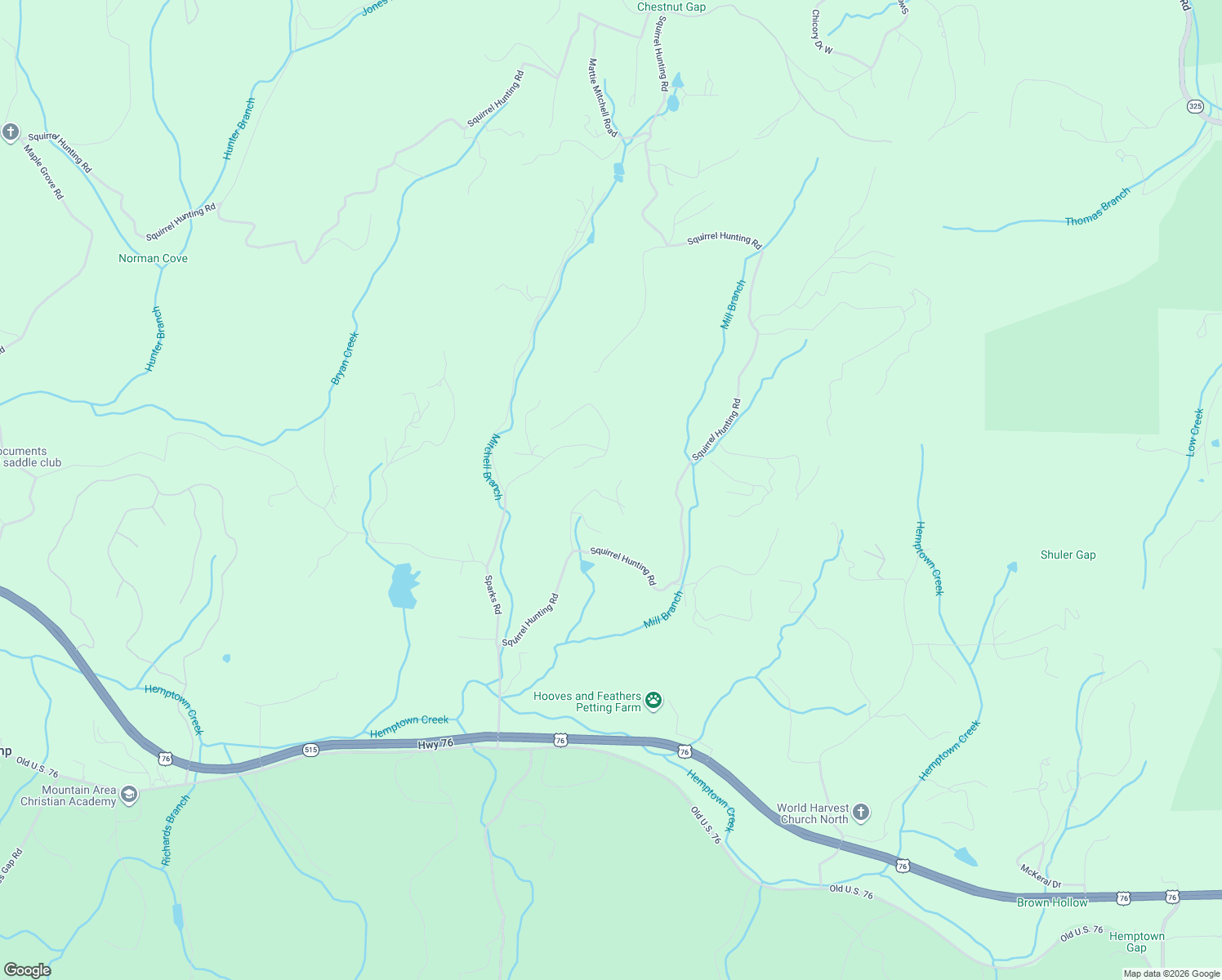 map of restaurants, bars, coffee shops, grocery stores, and more near 13 Spring Ridge Trail in Morganton