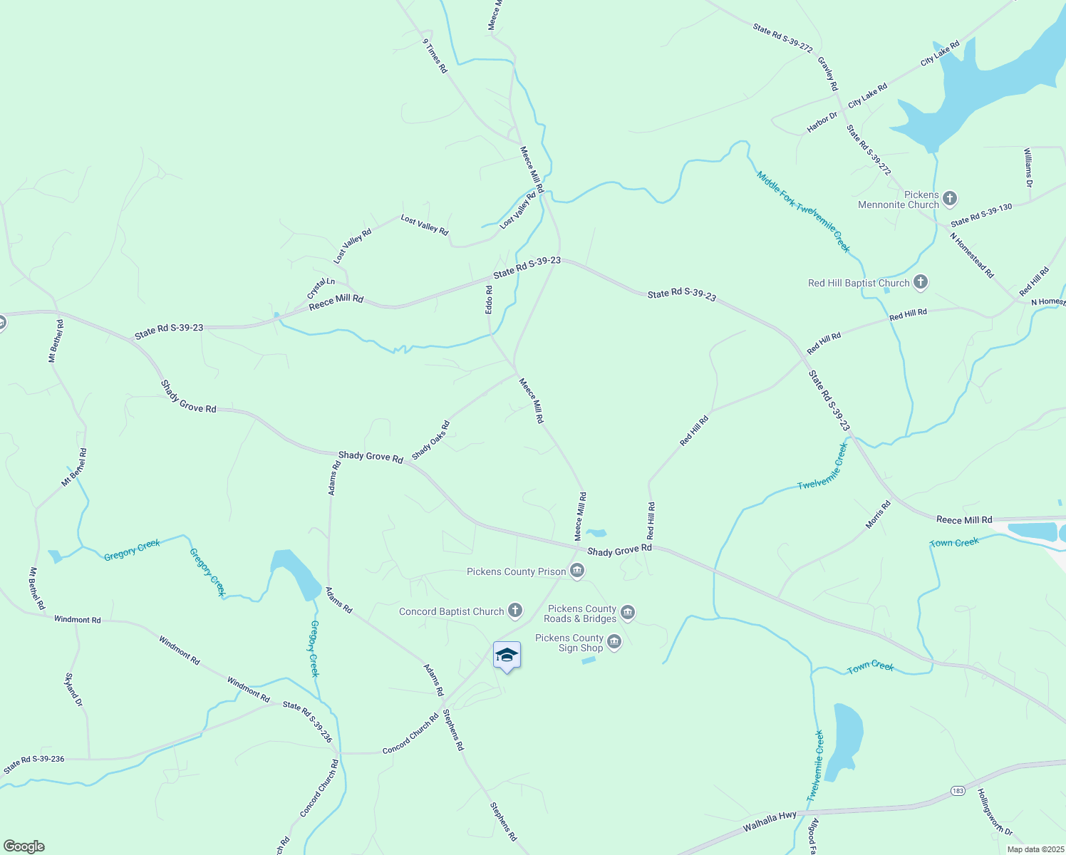 map of restaurants, bars, coffee shops, grocery stores, and more near 2060 Meece Mill Road in Pickens