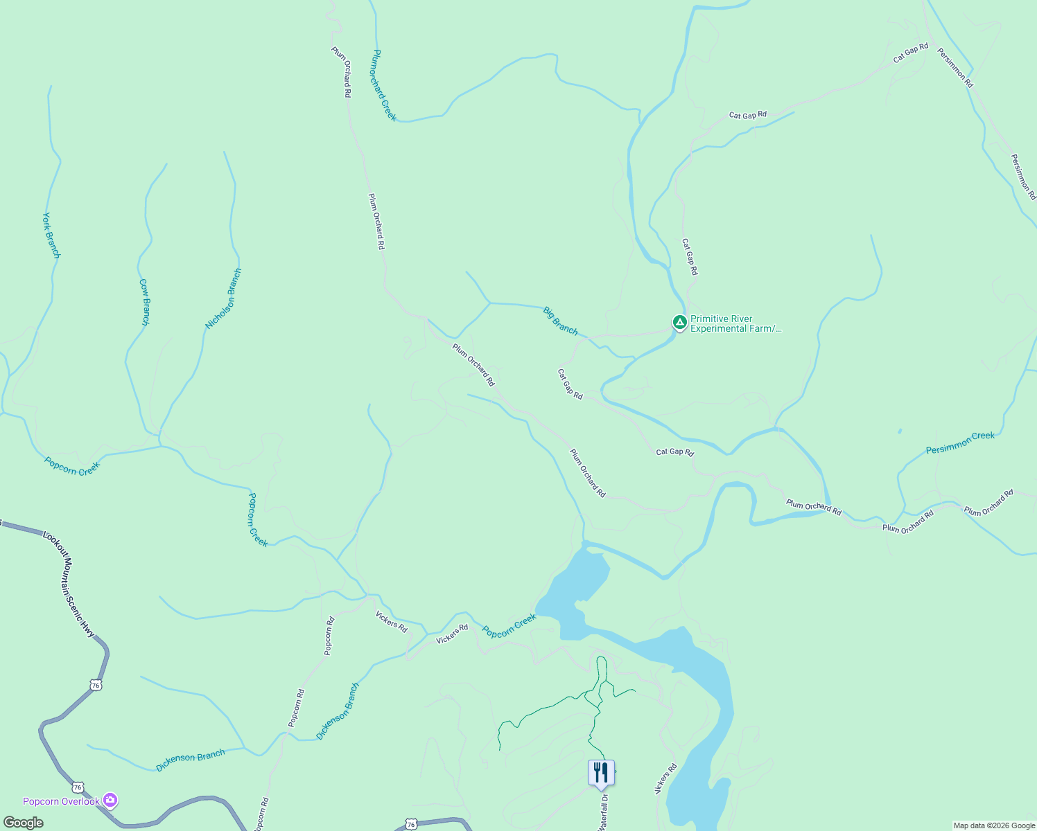map of restaurants, bars, coffee shops, grocery stores, and more near 2701 Plum Orchard Road in Clayton