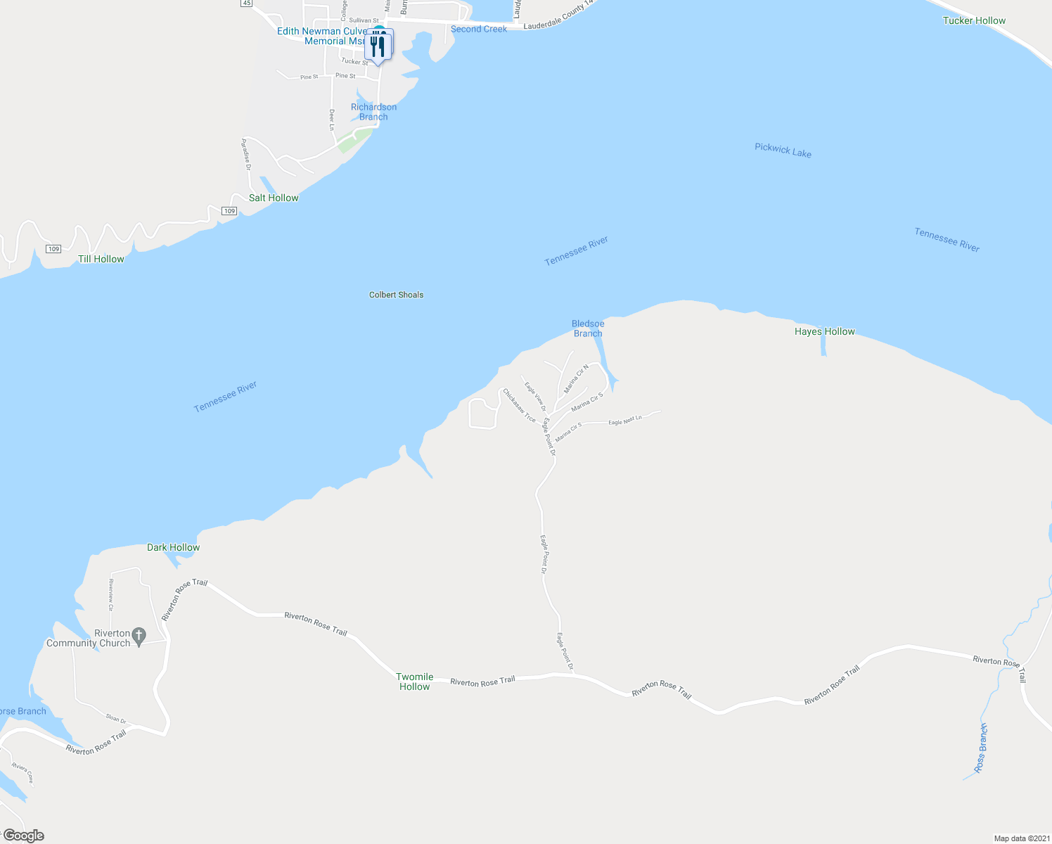 map of restaurants, bars, coffee shops, grocery stores, and more near 65 Chickasaw Trce in Cherokee