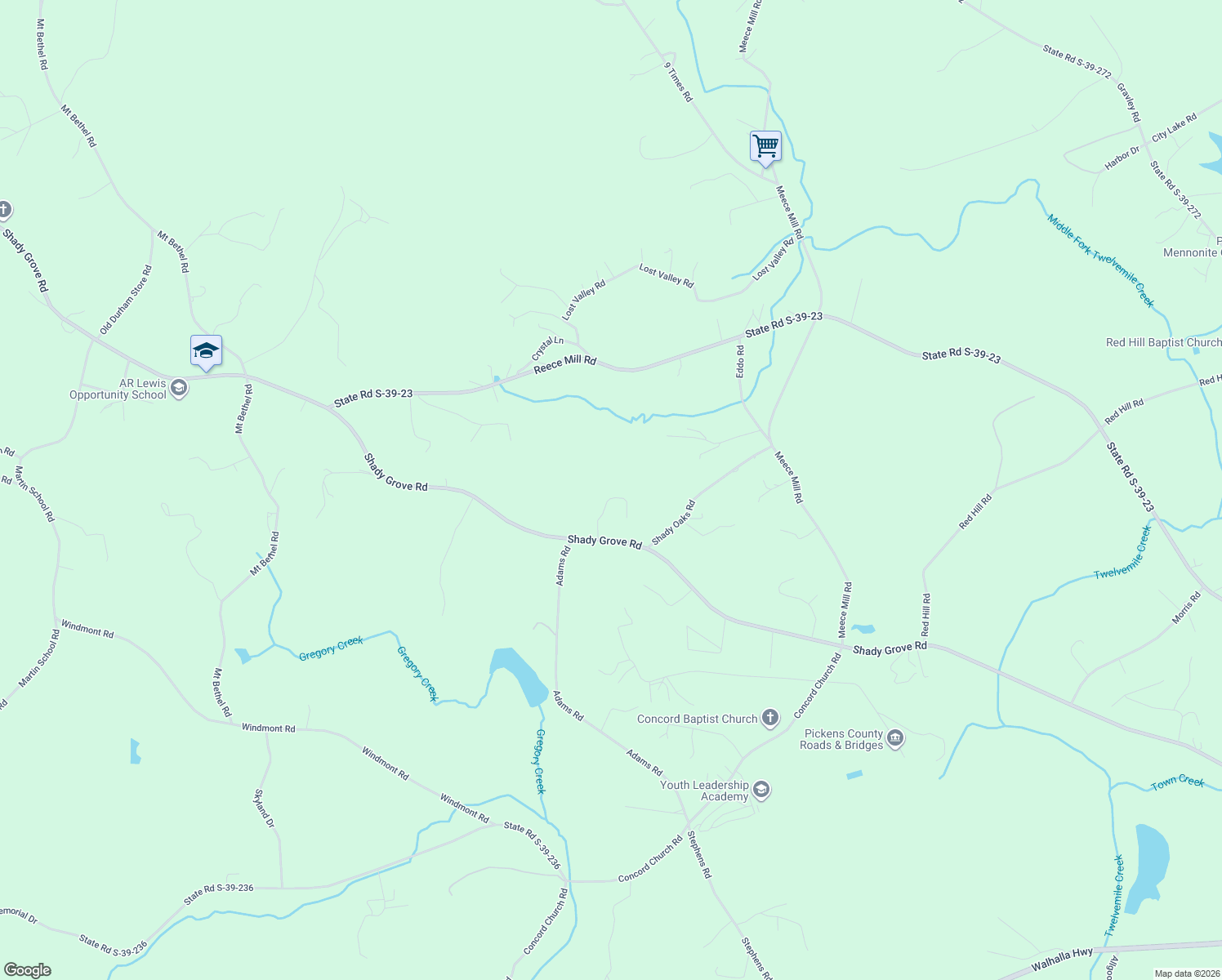 map of restaurants, bars, coffee shops, grocery stores, and more near 133 Keowee Lane in Pickens