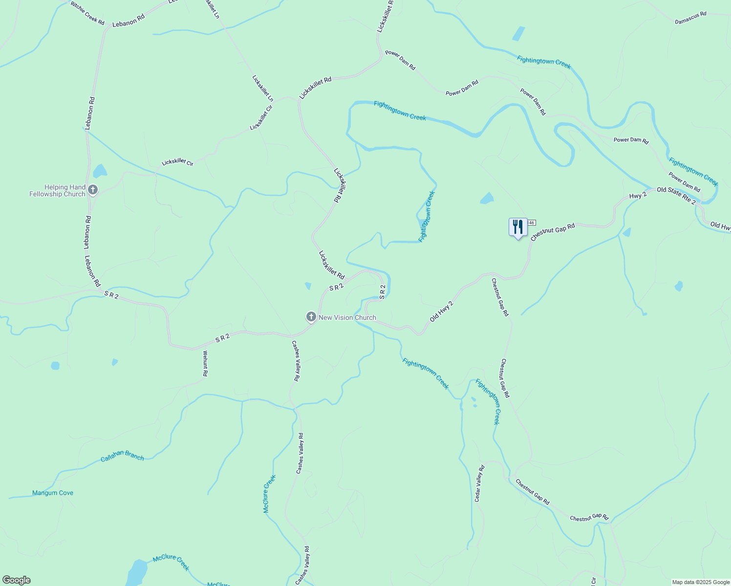 map of restaurants, bars, coffee shops, grocery stores, and more near 125 Fightingtown Overlook in Blue Ridge