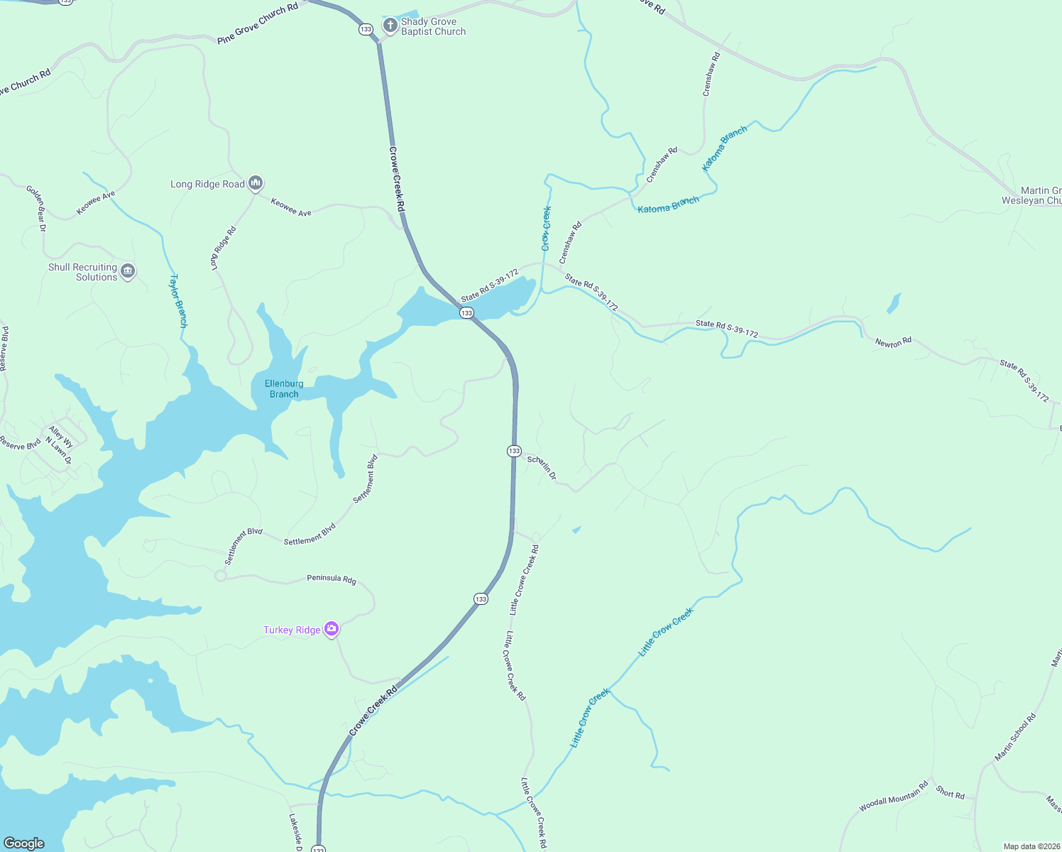 map of restaurants, bars, coffee shops, grocery stores, and more near 109 Bernhardt Way in Pickens