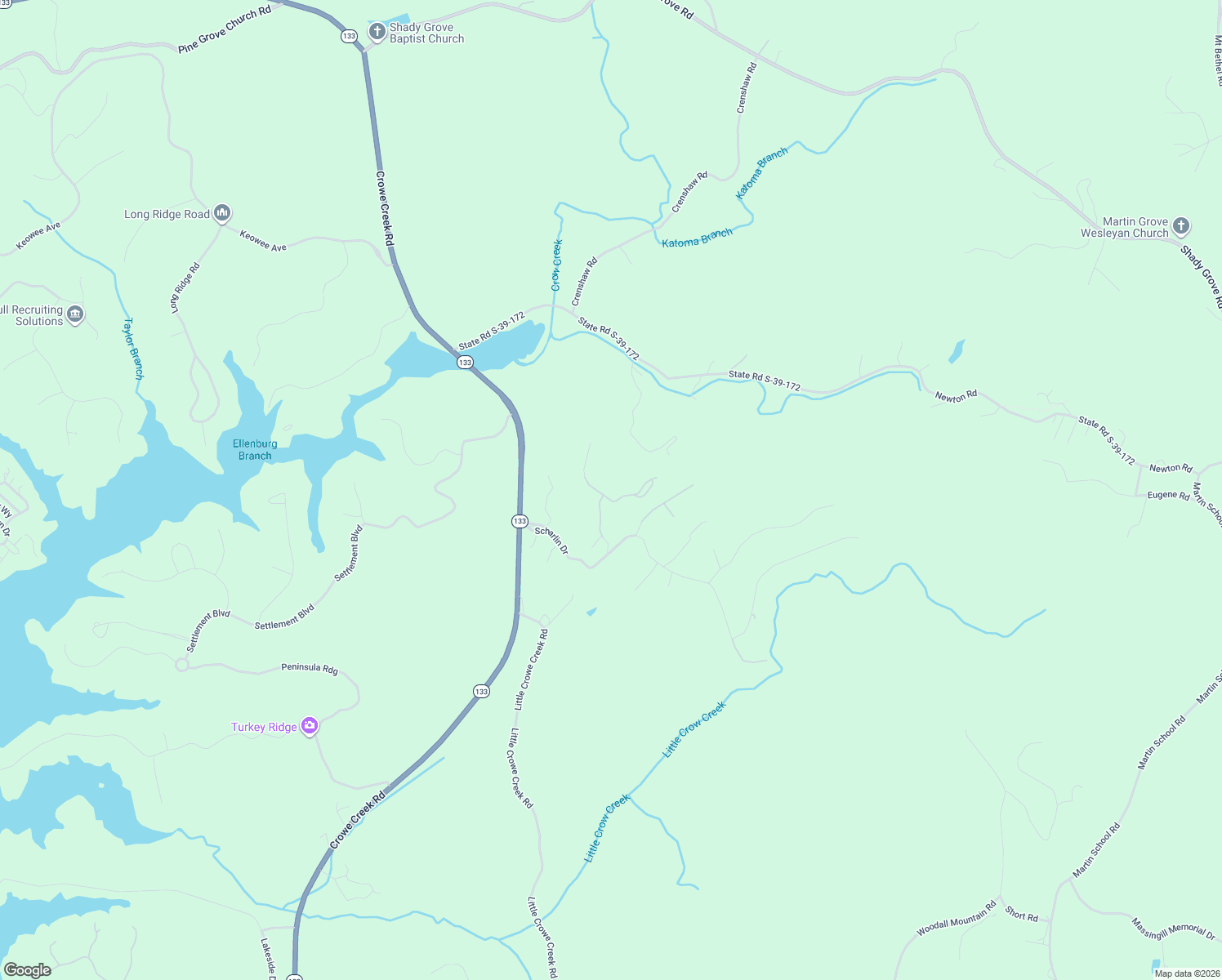 map of restaurants, bars, coffee shops, grocery stores, and more near 210 Cliffside Trail in Pickens