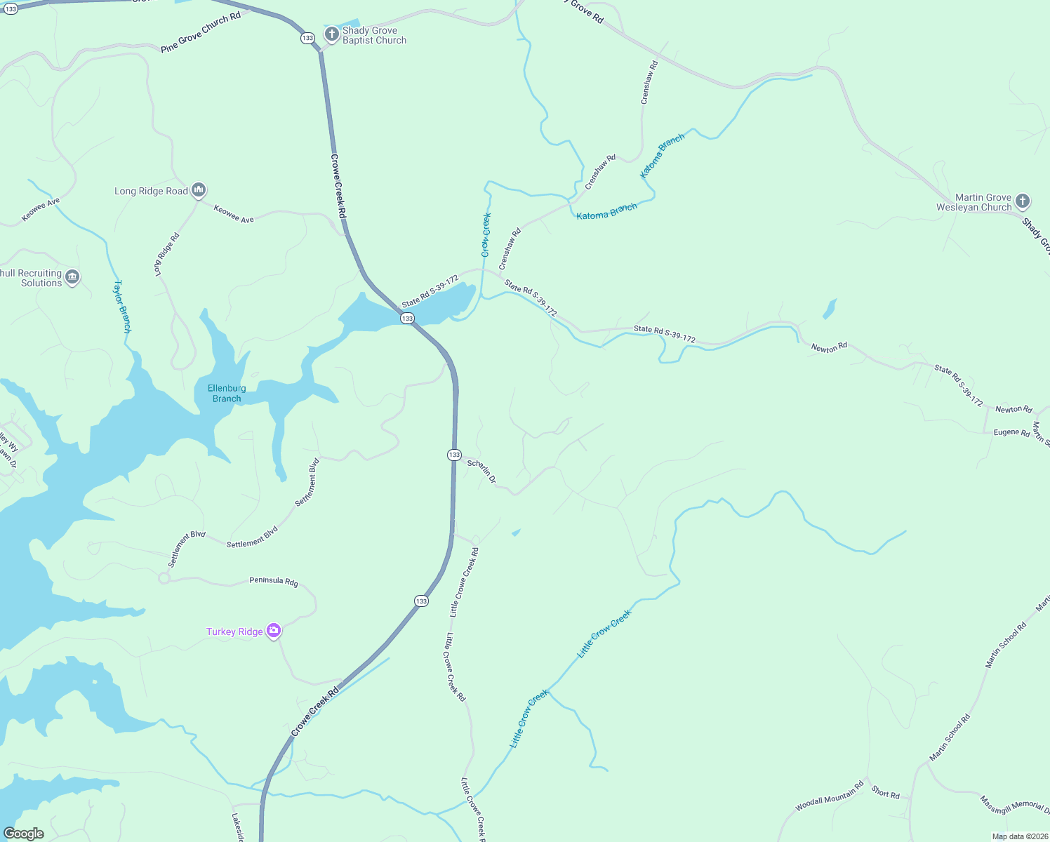 map of restaurants, bars, coffee shops, grocery stores, and more near 210 Cliffside Trail in Pickens