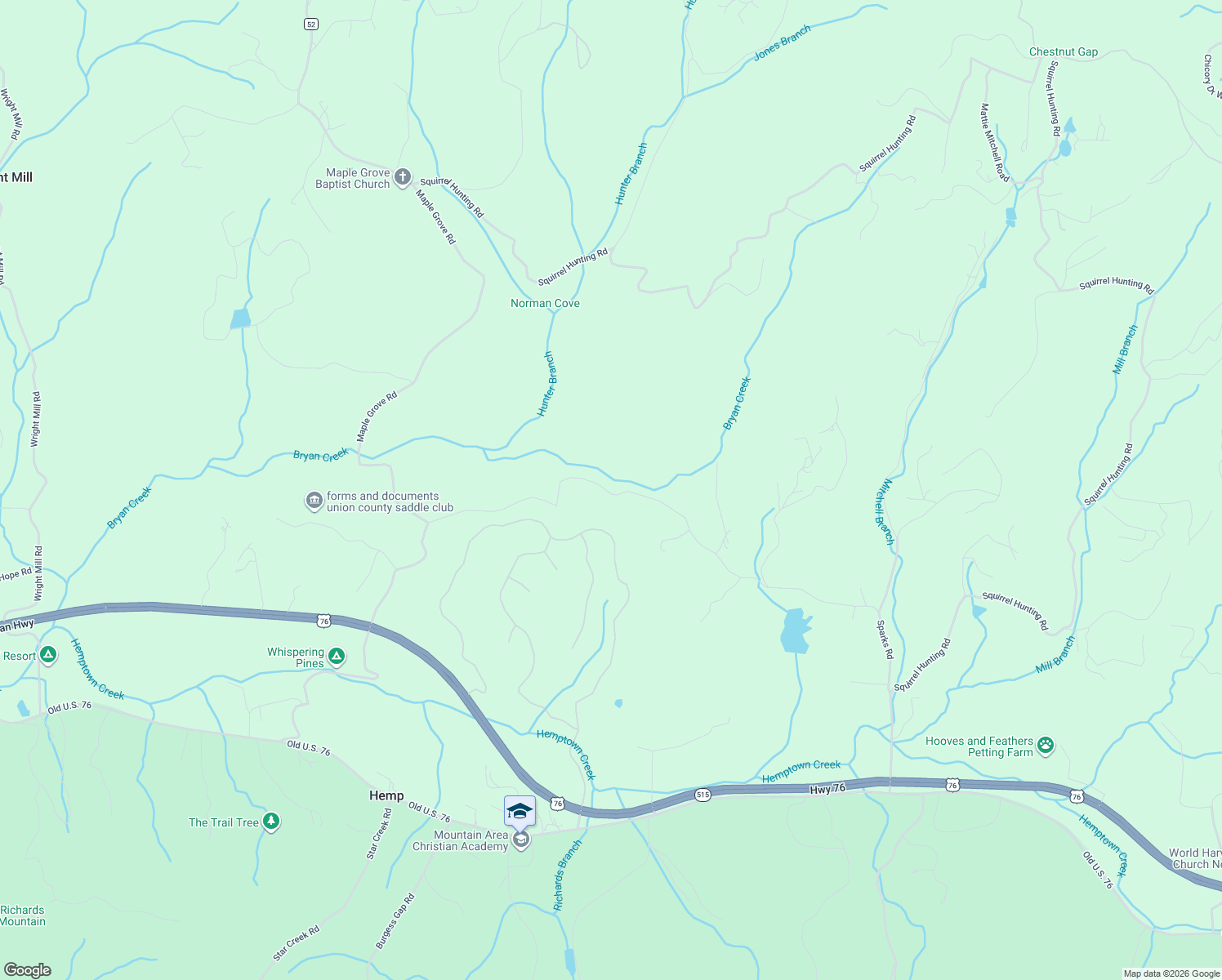 map of restaurants, bars, coffee shops, grocery stores, and more near 595 Wildlife Trail in Morganton