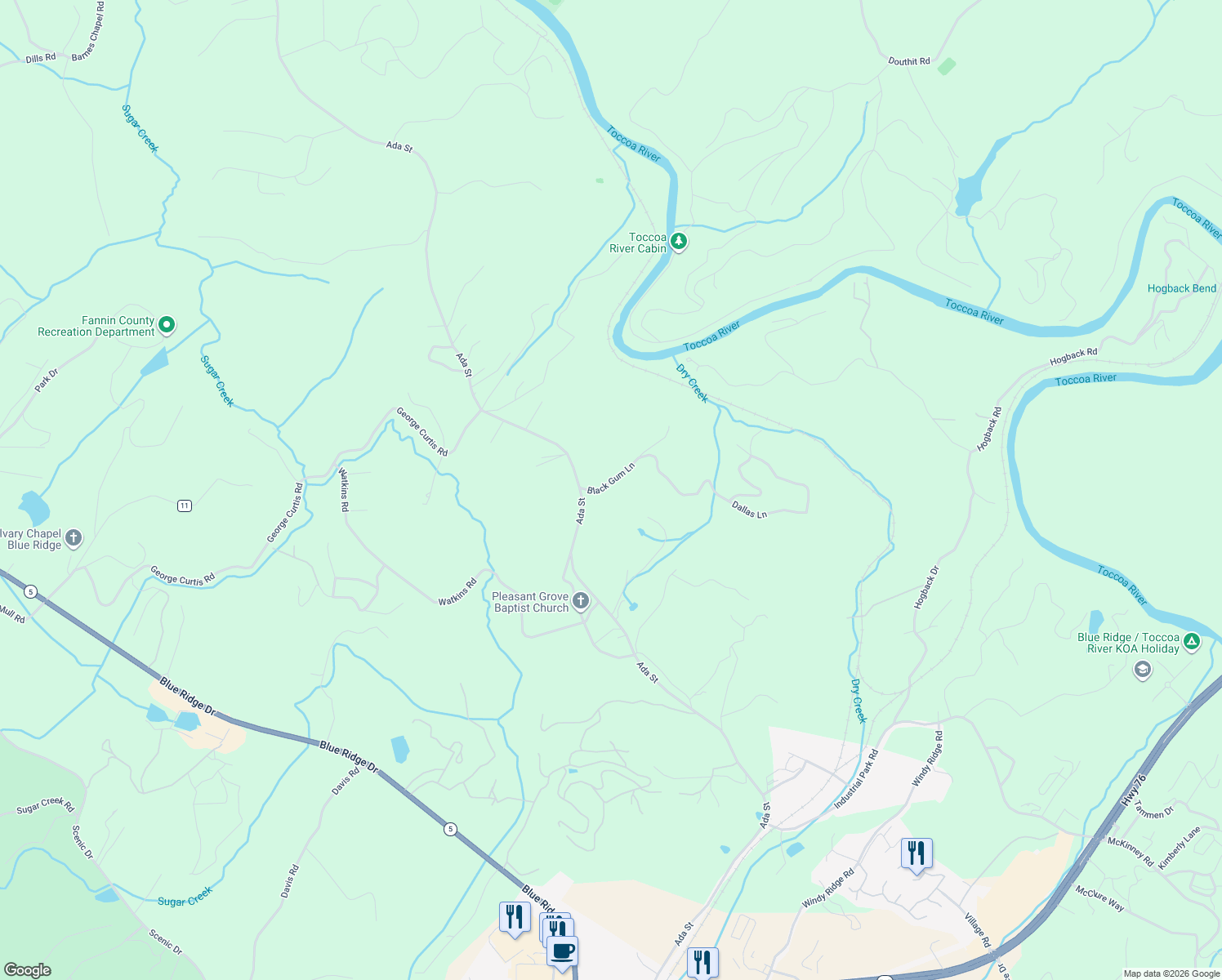 map of restaurants, bars, coffee shops, grocery stores, and more near 271 Old Stiles Road in Blue Ridge
