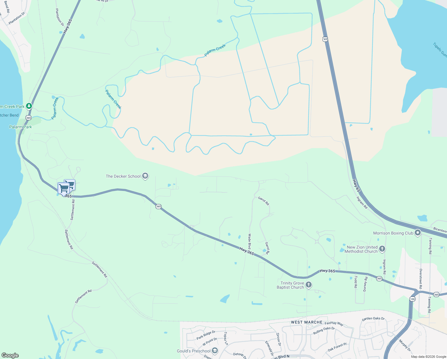 map of restaurants, bars, coffee shops, grocery stores, and more near 10619 Panther Mountain Road in Maumelle