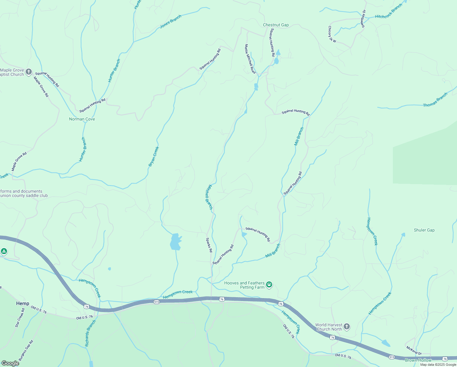 map of restaurants, bars, coffee shops, grocery stores, and more near 668 High Meadows Drive in Morganton