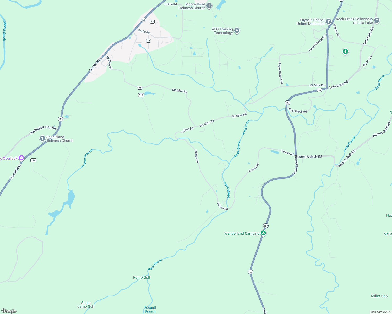 map of restaurants, bars, coffee shops, grocery stores, and more near 1548 Vulcan Road in Rising Fawn