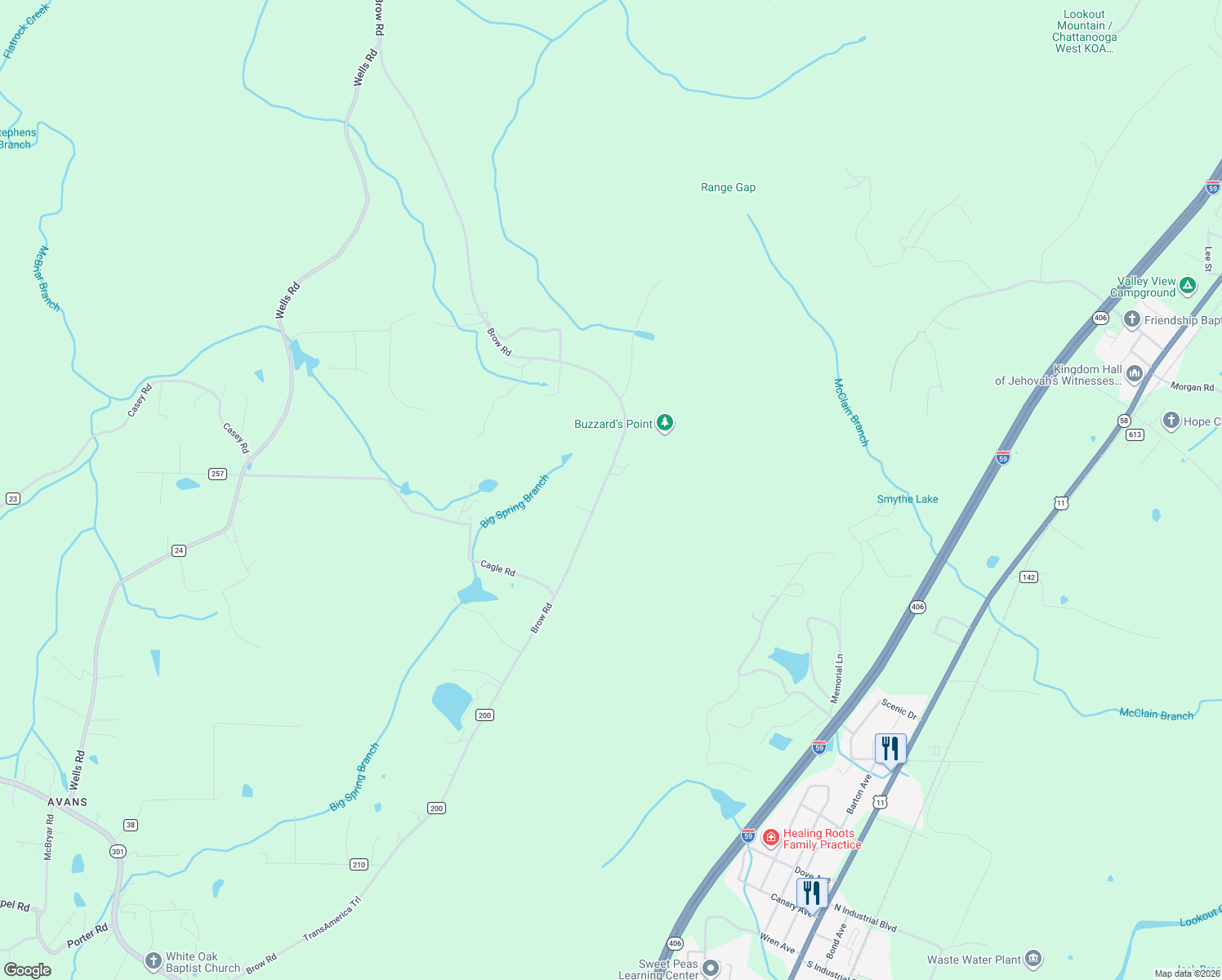 map of restaurants, bars, coffee shops, grocery stores, and more near 1984 Brow Road in Trenton