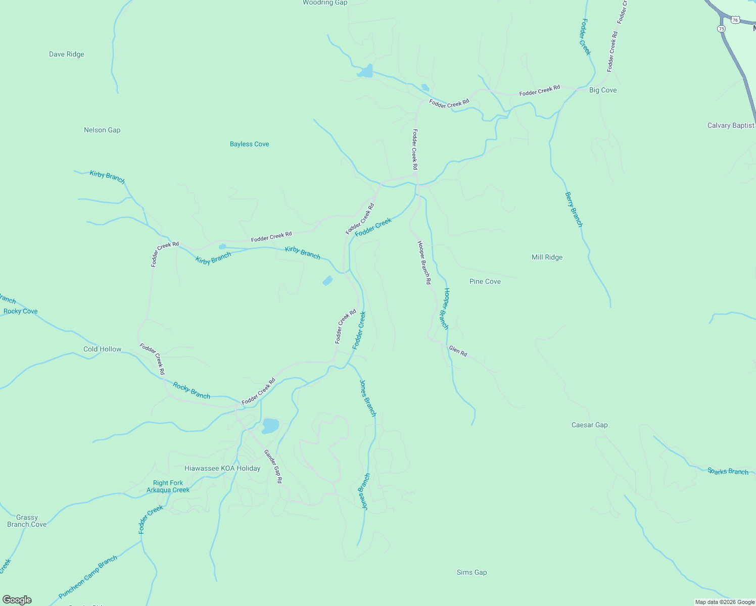 map of restaurants, bars, coffee shops, grocery stores, and more near 3165 Baldview Drive in Hiawassee