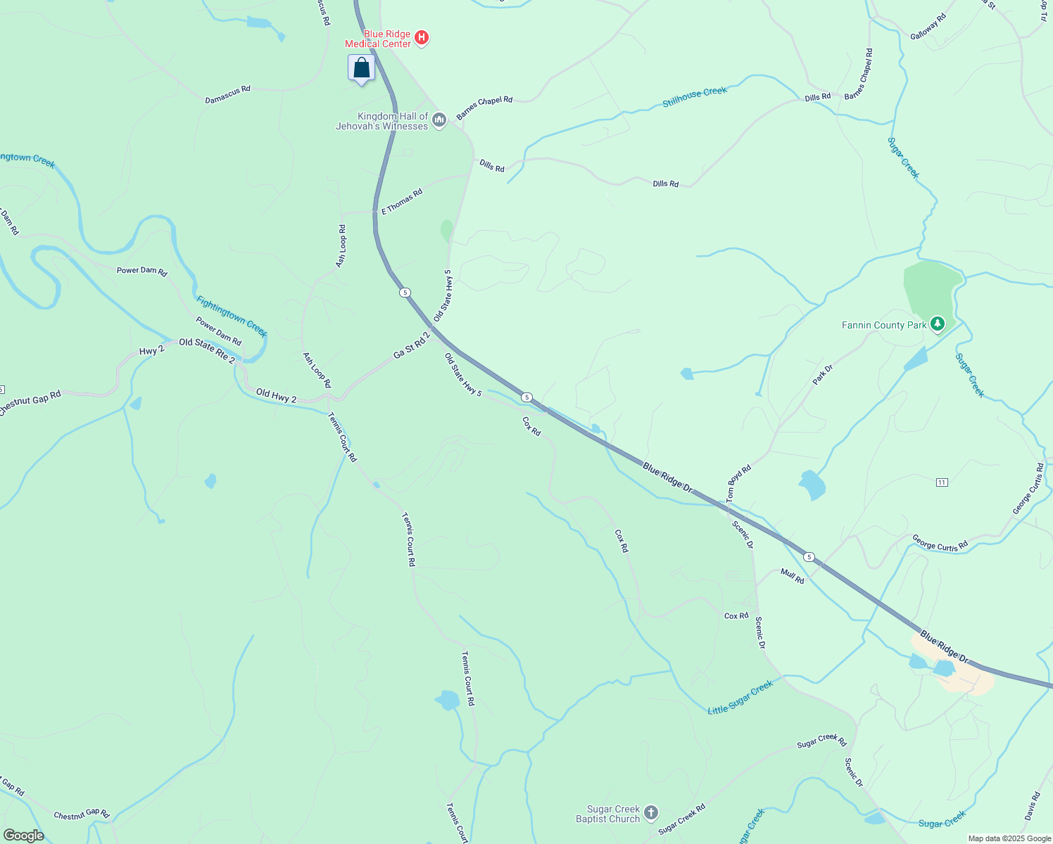 map of restaurants, bars, coffee shops, grocery stores, and more near 0 Cox Road in Blue Ridge