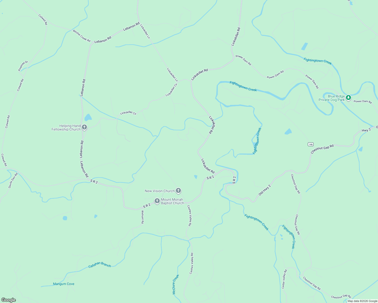 map of restaurants, bars, coffee shops, grocery stores, and more near 4528 Lickskillet Road in Blue Ridge