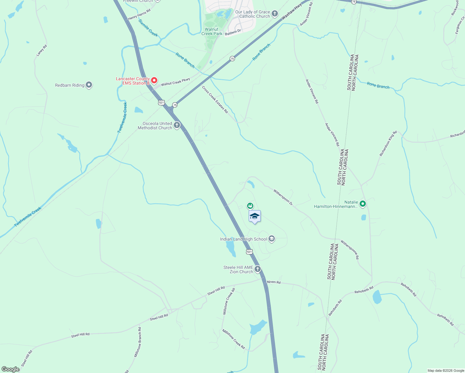 map of restaurants, bars, coffee shops, grocery stores, and more near 6231 Witherspoon Drive in Lancaster