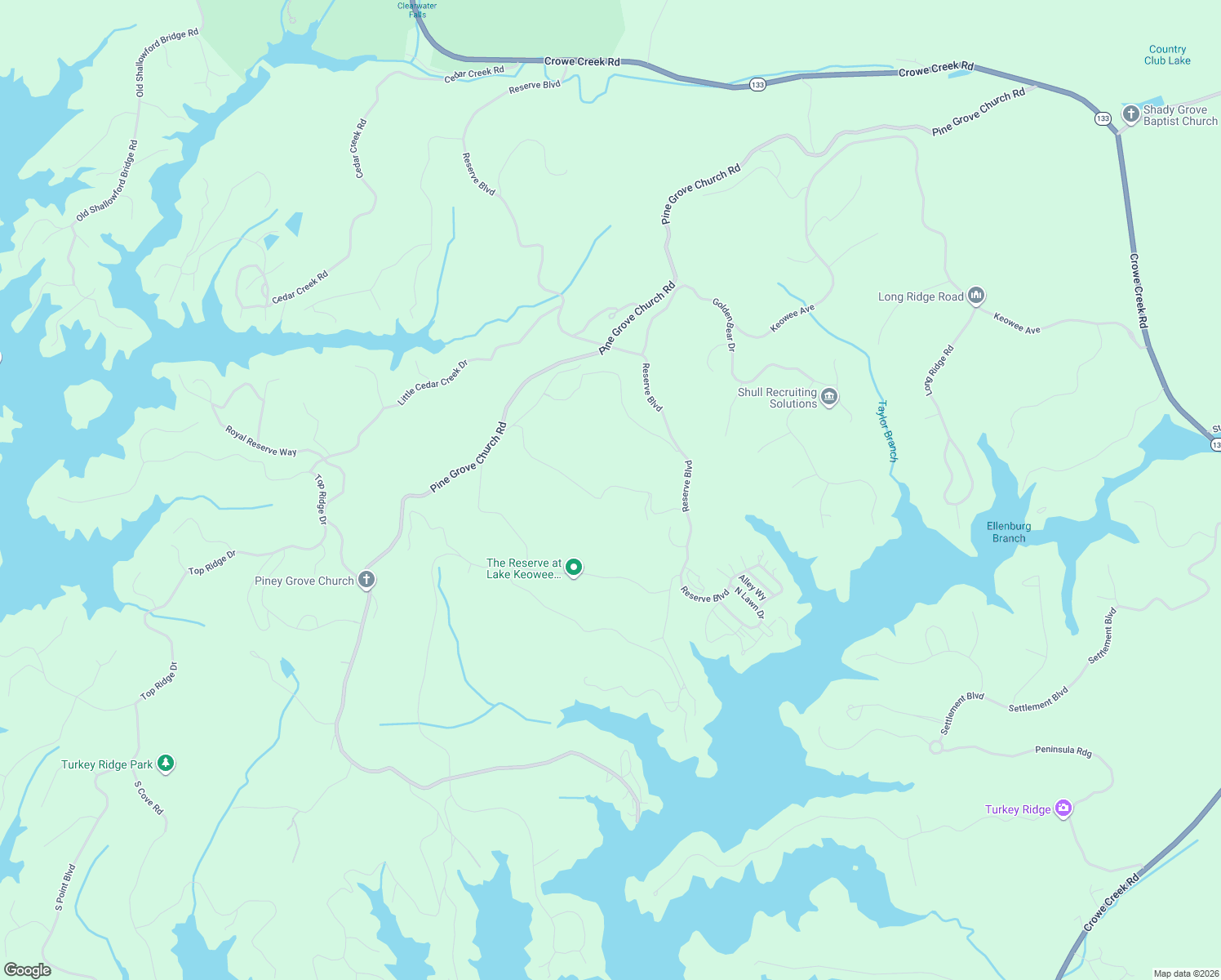 map of restaurants, bars, coffee shops, grocery stores, and more near in Keowee Key