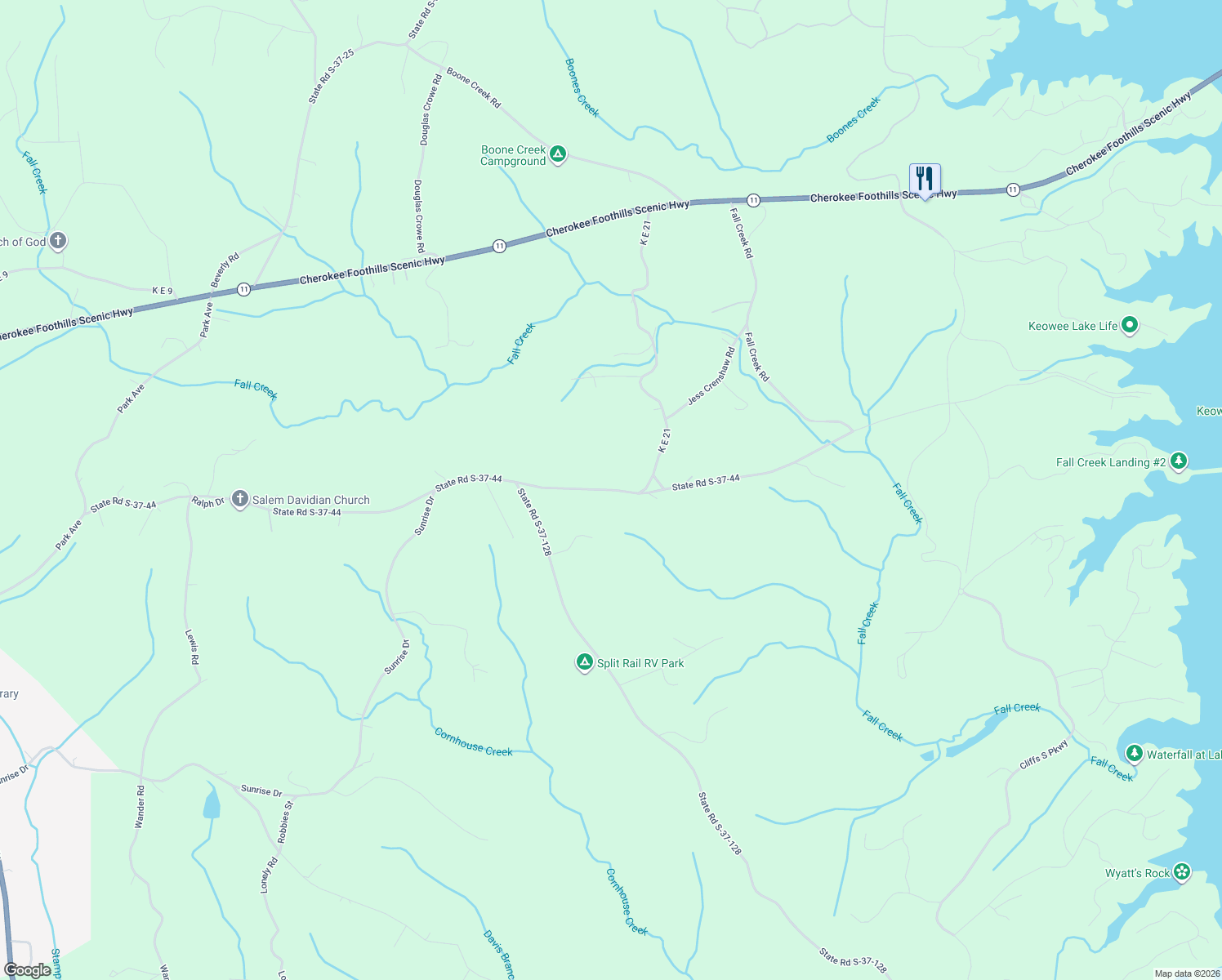 map of restaurants, bars, coffee shops, grocery stores, and more near State Road S-37-44 in Salem