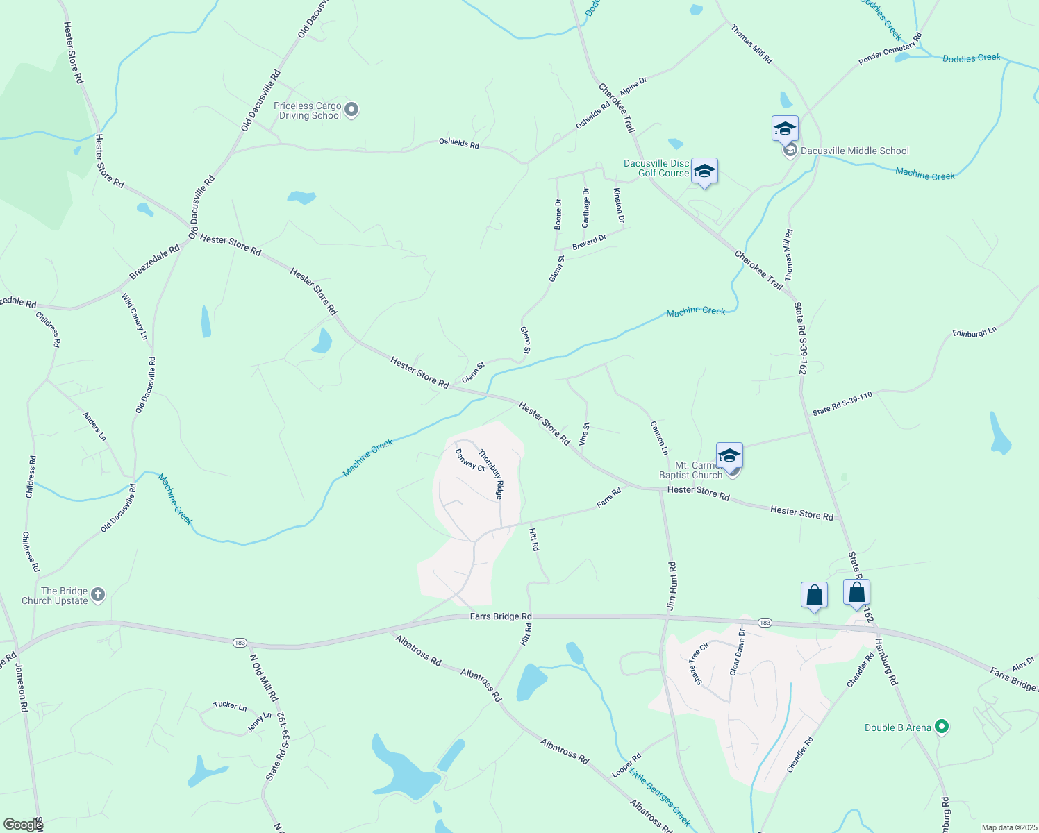 map of restaurants, bars, coffee shops, grocery stores, and more near 109 Mlj Summit in Easley