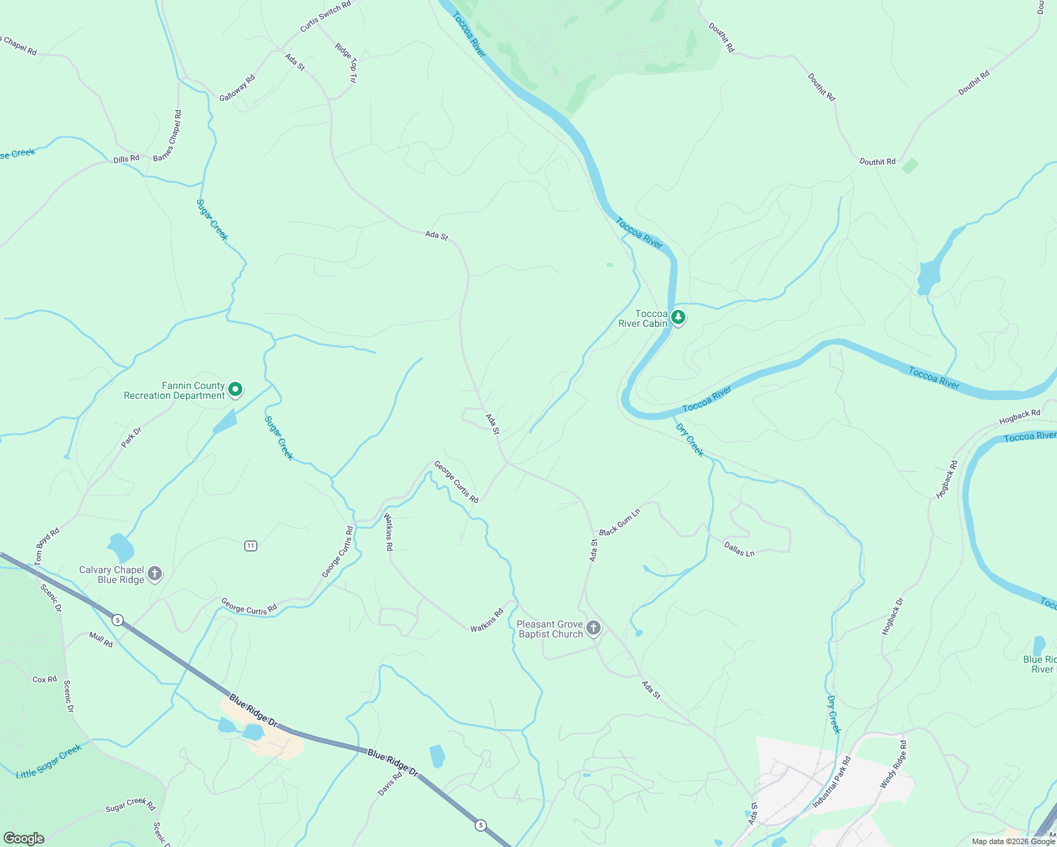 map of restaurants, bars, coffee shops, grocery stores, and more near 171 White Oaks Dr in Blue Ridge