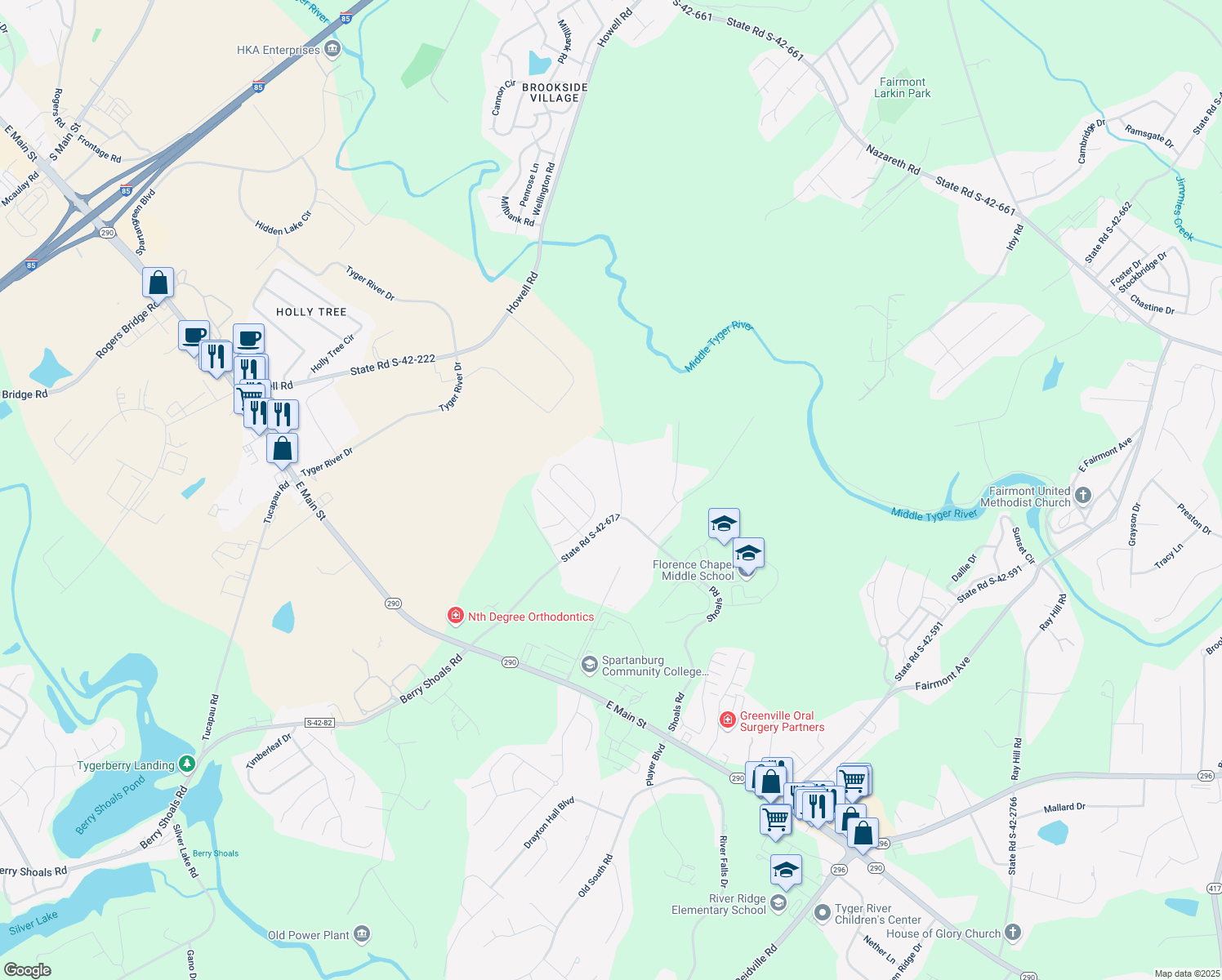 map of restaurants, bars, coffee shops, grocery stores, and more near 113 Commodore Dr in Duncan
