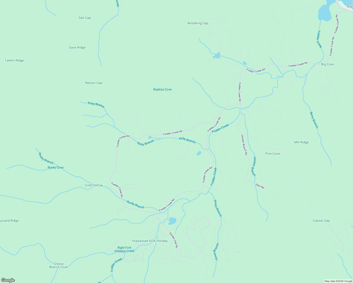 map of restaurants, bars, coffee shops, grocery stores, and more near 105 Evergreen Road in Hiawassee