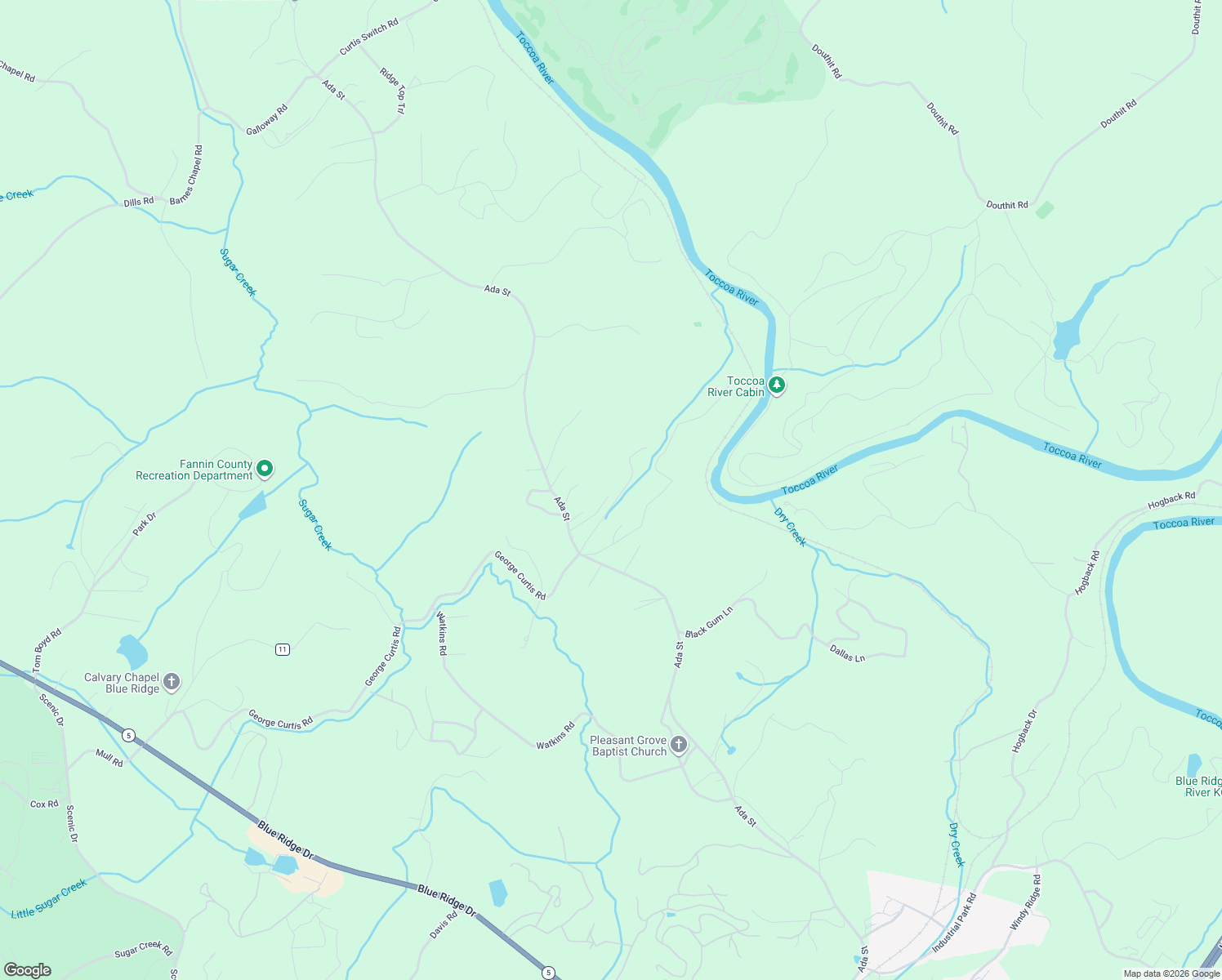 map of restaurants, bars, coffee shops, grocery stores, and more near 171 White Oaks Drive in Blue Ridge