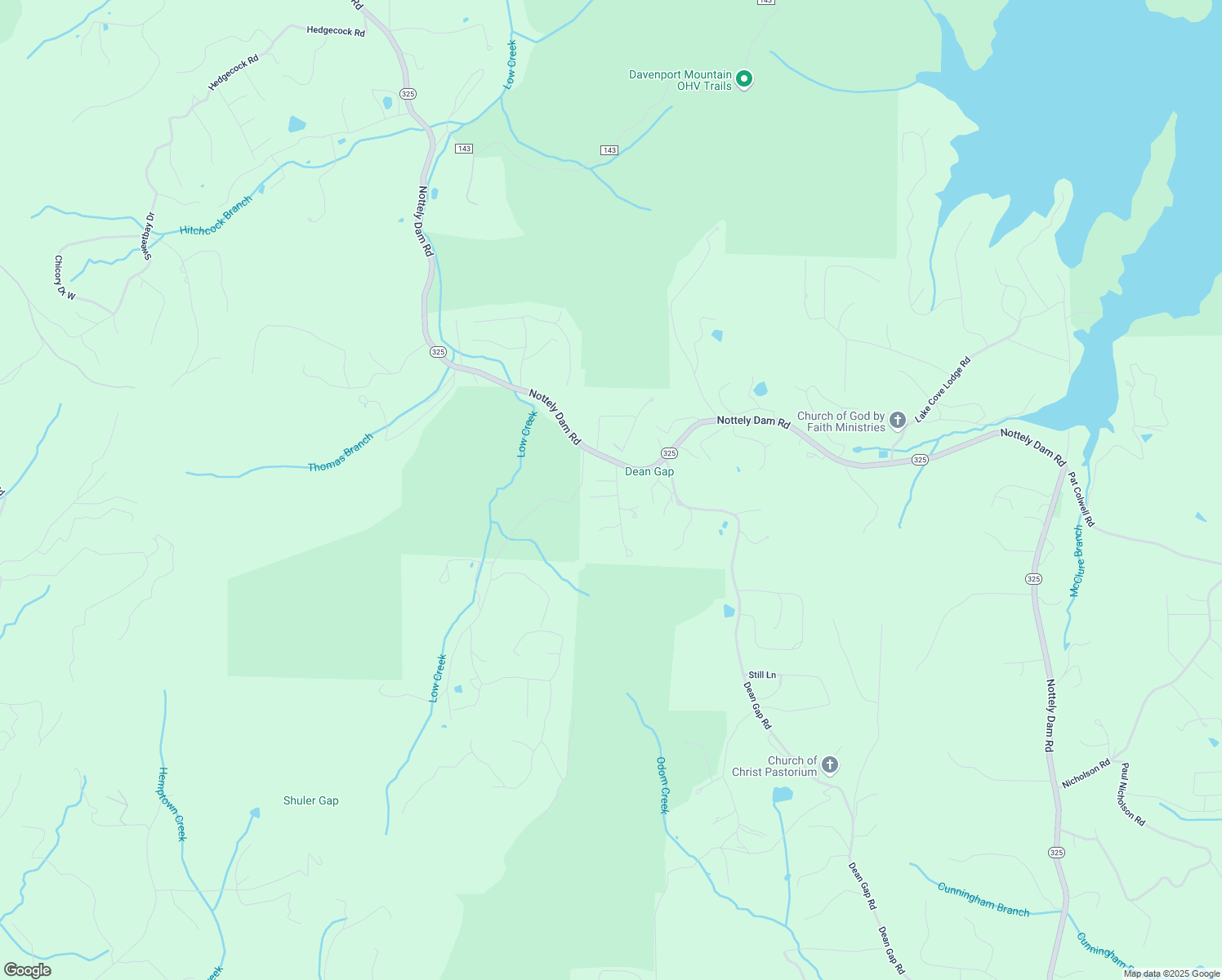 map of restaurants, bars, coffee shops, grocery stores, and more near 76 Mountain Woods Road in Blairsville