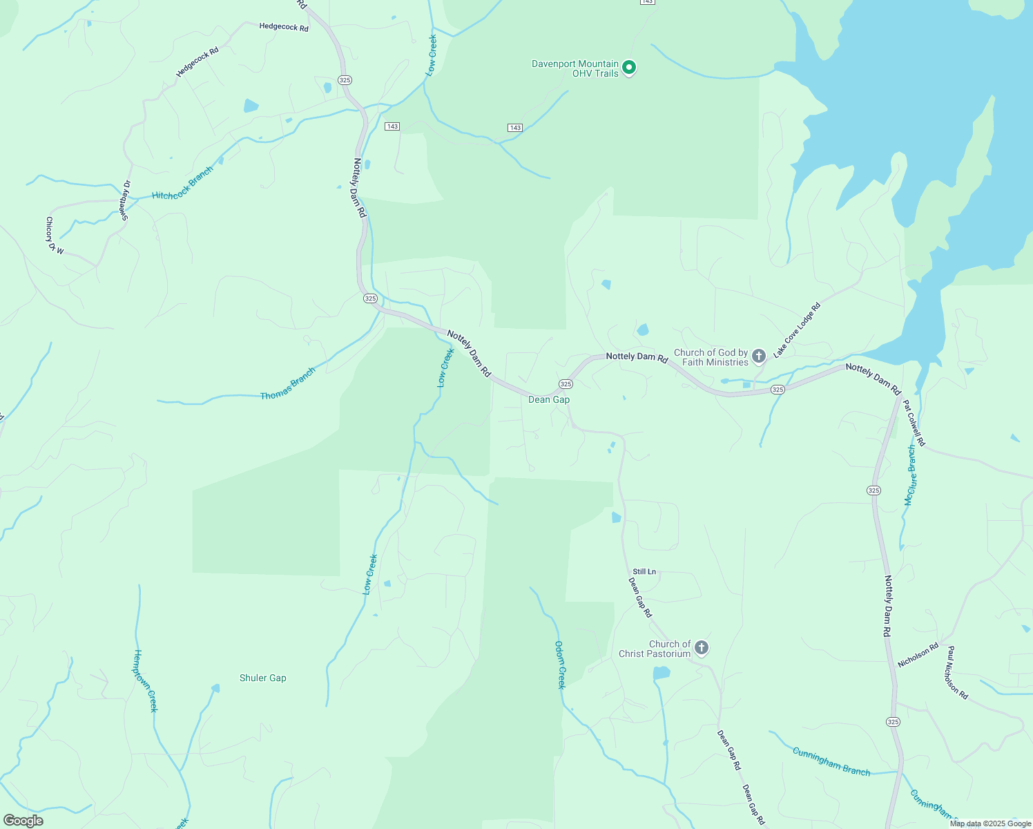 map of restaurants, bars, coffee shops, grocery stores, and more near 76 Mountain Woods Road in Blairsville