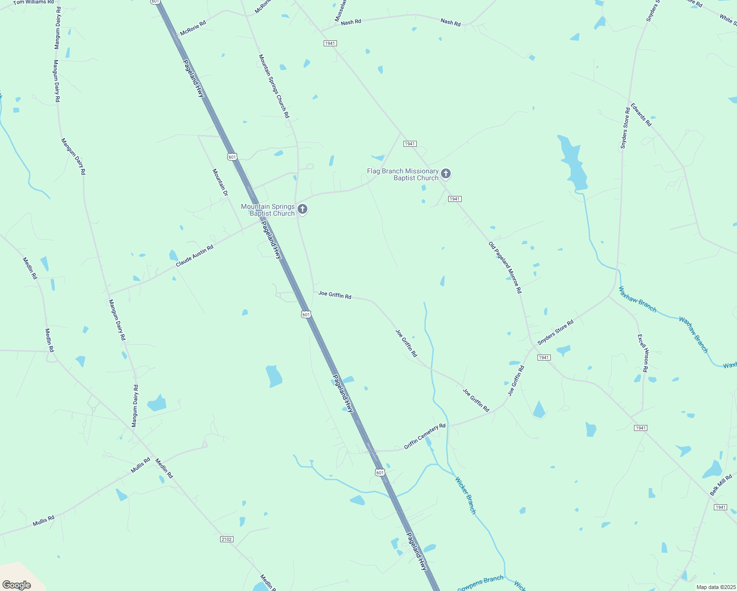 map of restaurants, bars, coffee shops, grocery stores, and more near 3504 Joe Griffin Road in Monroe