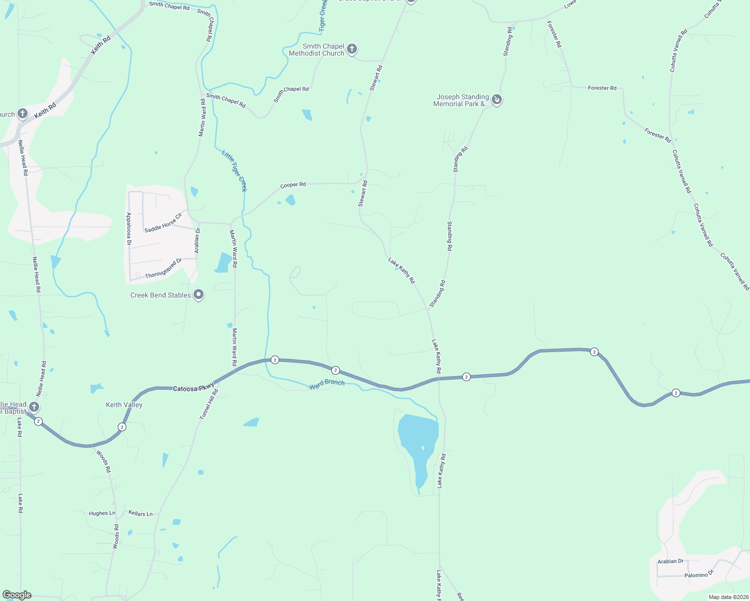 map of restaurants, bars, coffee shops, grocery stores, and more near Shadow Ridge Drive in Tunnel Hill