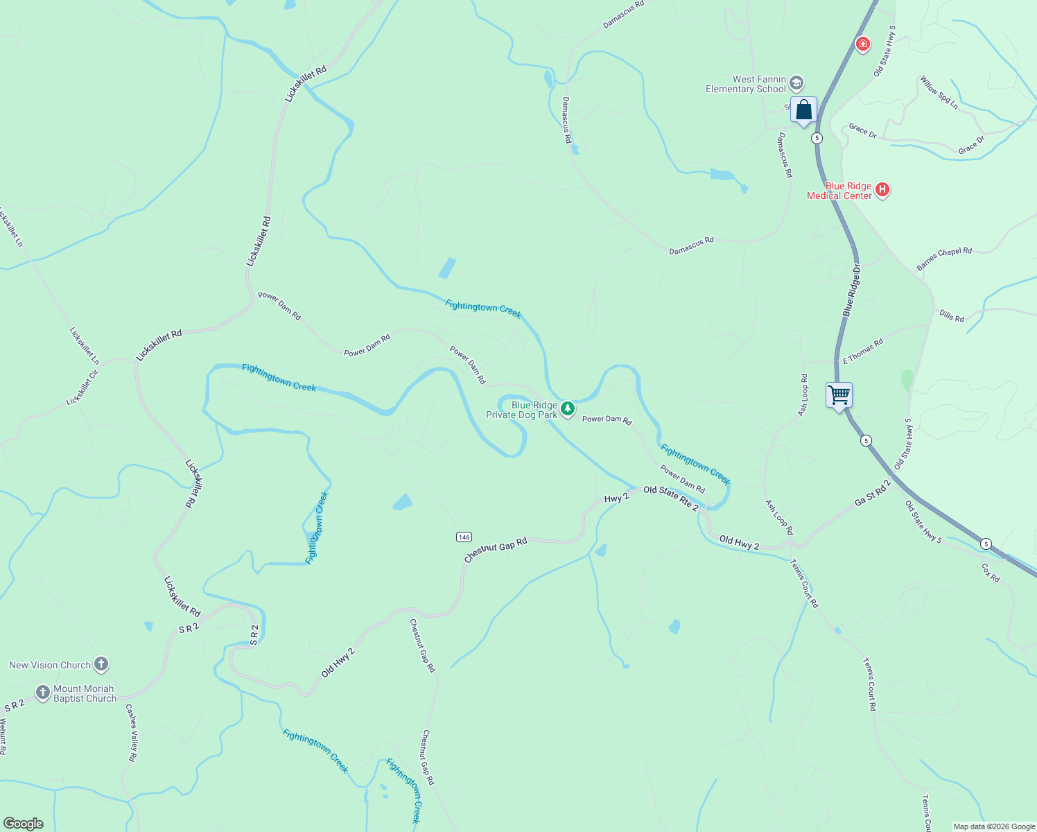 map of restaurants, bars, coffee shops, grocery stores, and more near 156 July Lane in Blue Ridge
