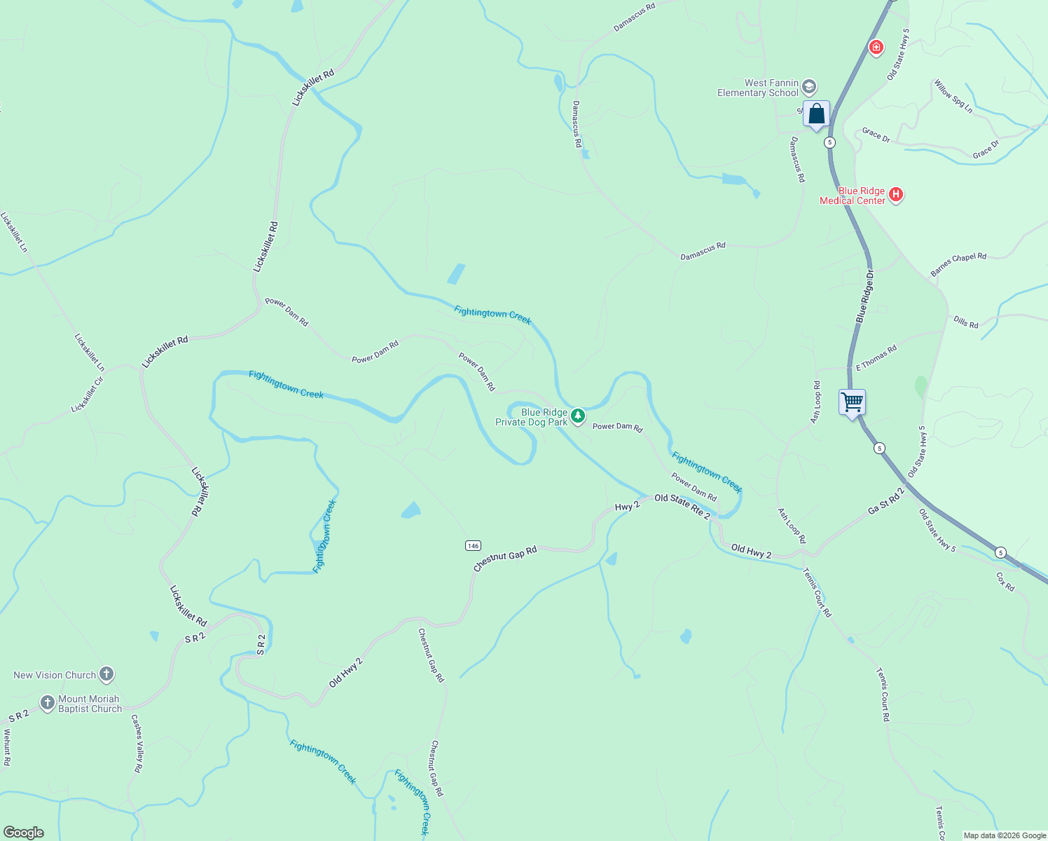 map of restaurants, bars, coffee shops, grocery stores, and more near 156 July Lane in Blue Ridge