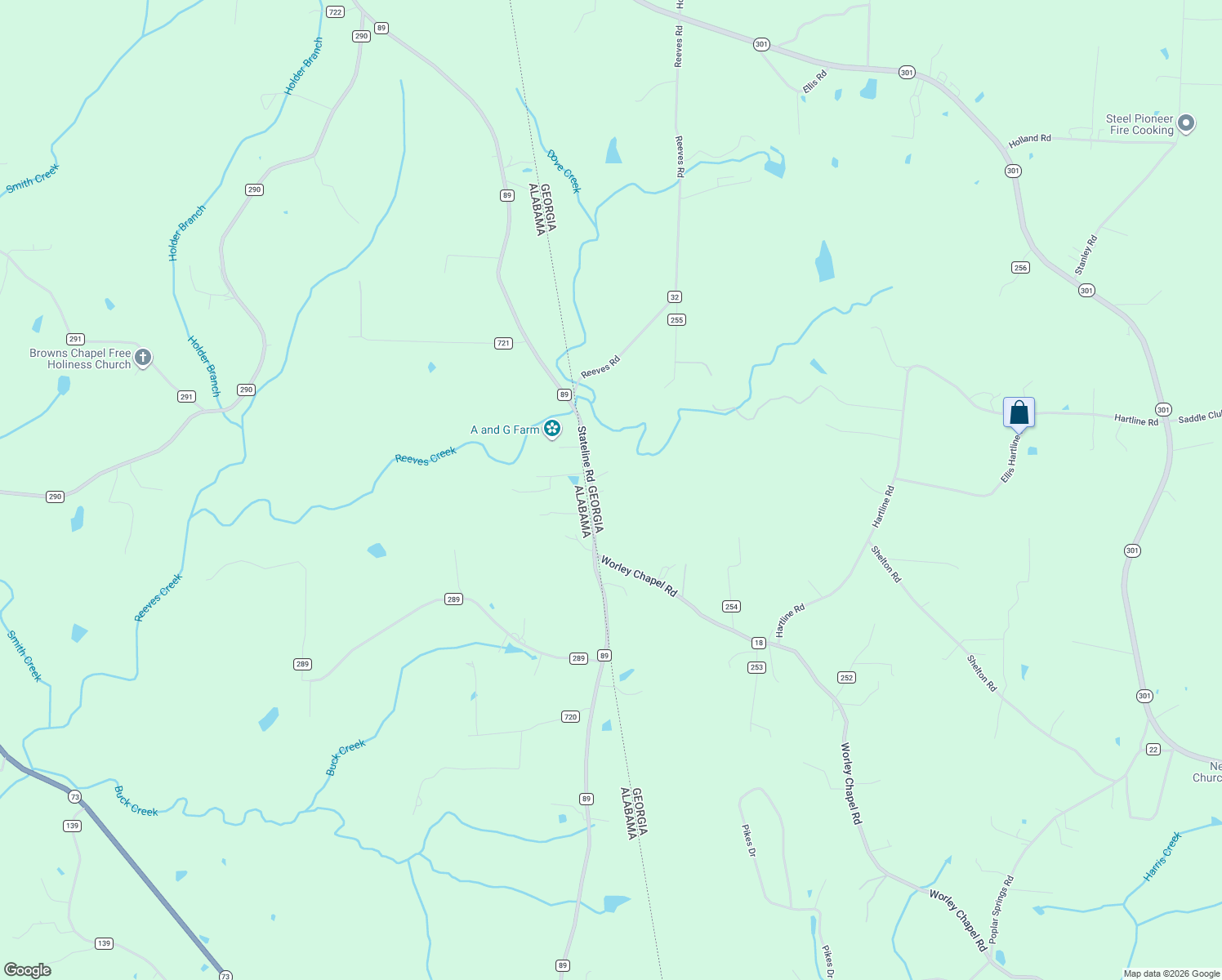 map of restaurants, bars, coffee shops, grocery stores, and more near 3498 County Highway 89 in Trenton