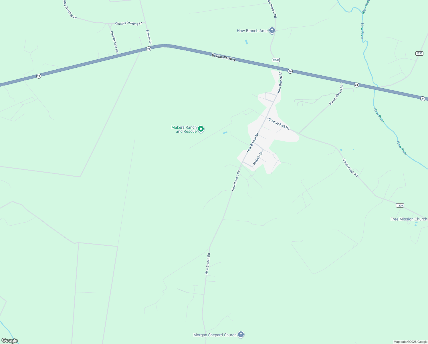 map of restaurants, bars, coffee shops, grocery stores, and more near 126 Little Crooked Creek Lane in Beulaville