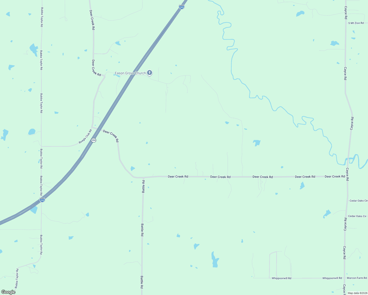 map of restaurants, bars, coffee shops, grocery stores, and more near 918 Deer Creek Road in Byhalia