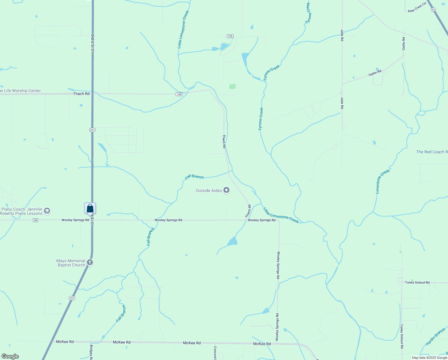 map of restaurants, bars, coffee shops, grocery stores, and more near 29822 Thach Road in Athens