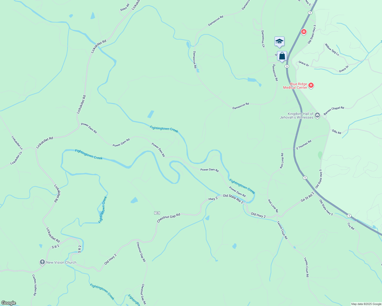 map of restaurants, bars, coffee shops, grocery stores, and more near 281 Bear Foot Drive in Blue Ridge