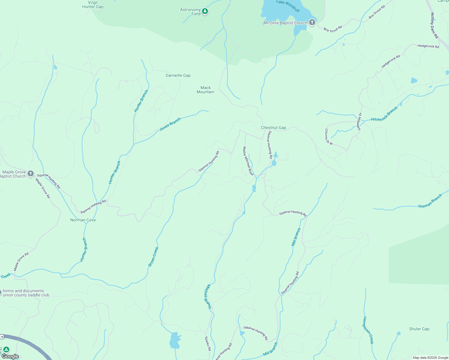 map of restaurants, bars, coffee shops, grocery stores, and more near 2034 Squirrel Hunting Road in Morganton