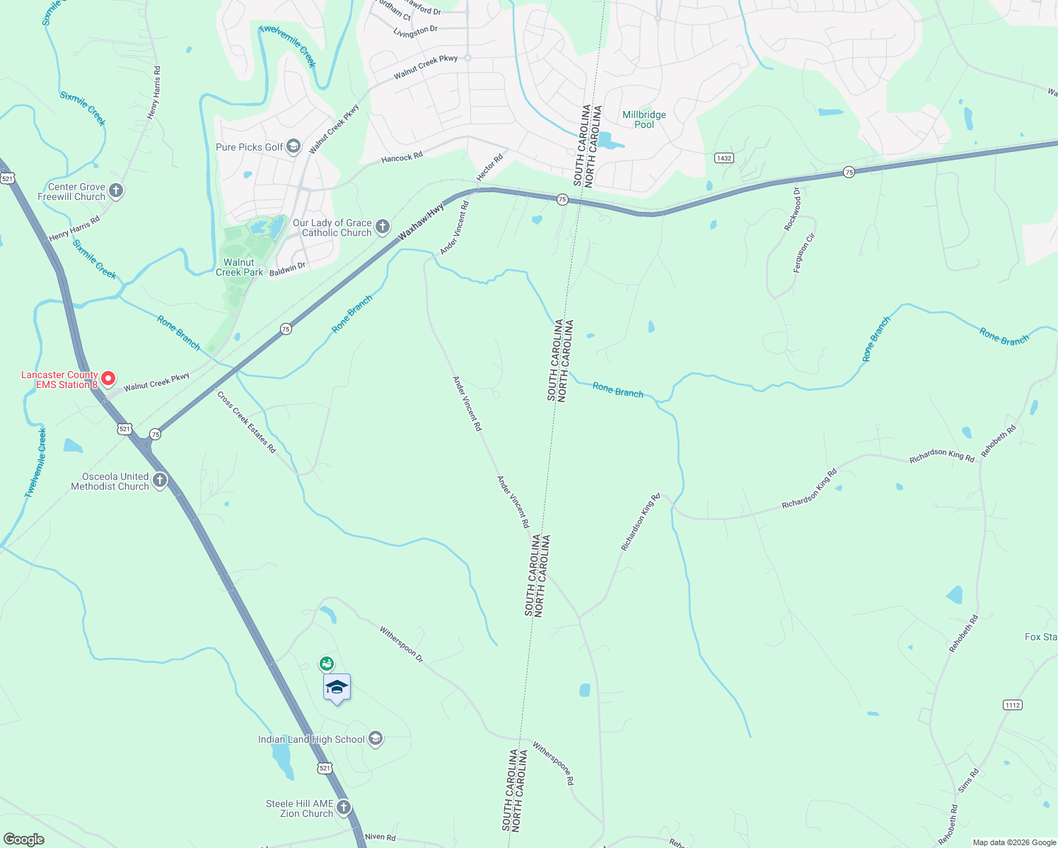 map of restaurants, bars, coffee shops, grocery stores, and more near in Fort Mill