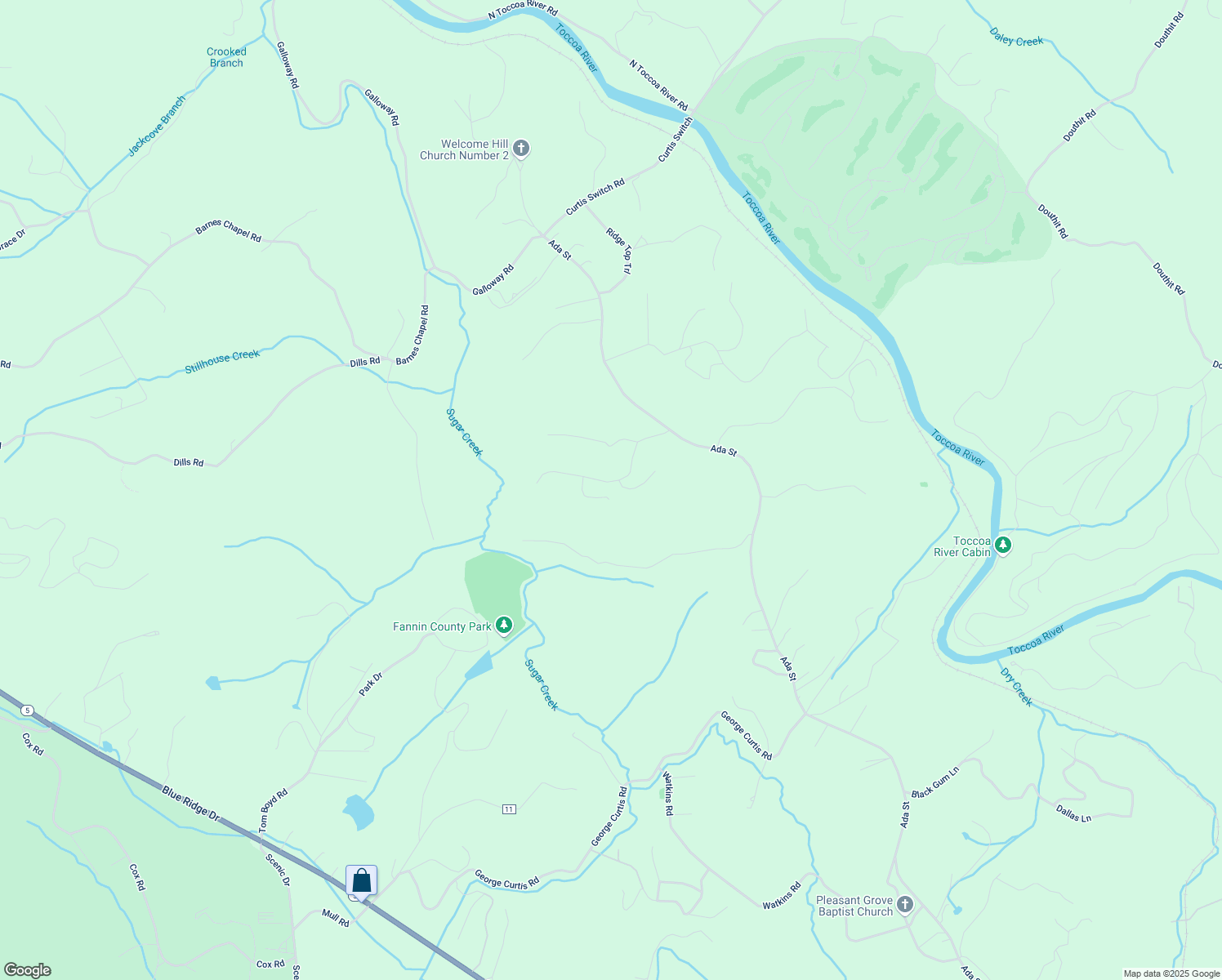 map of restaurants, bars, coffee shops, grocery stores, and more near 263 Windy Valley Lane in Blue Ridge