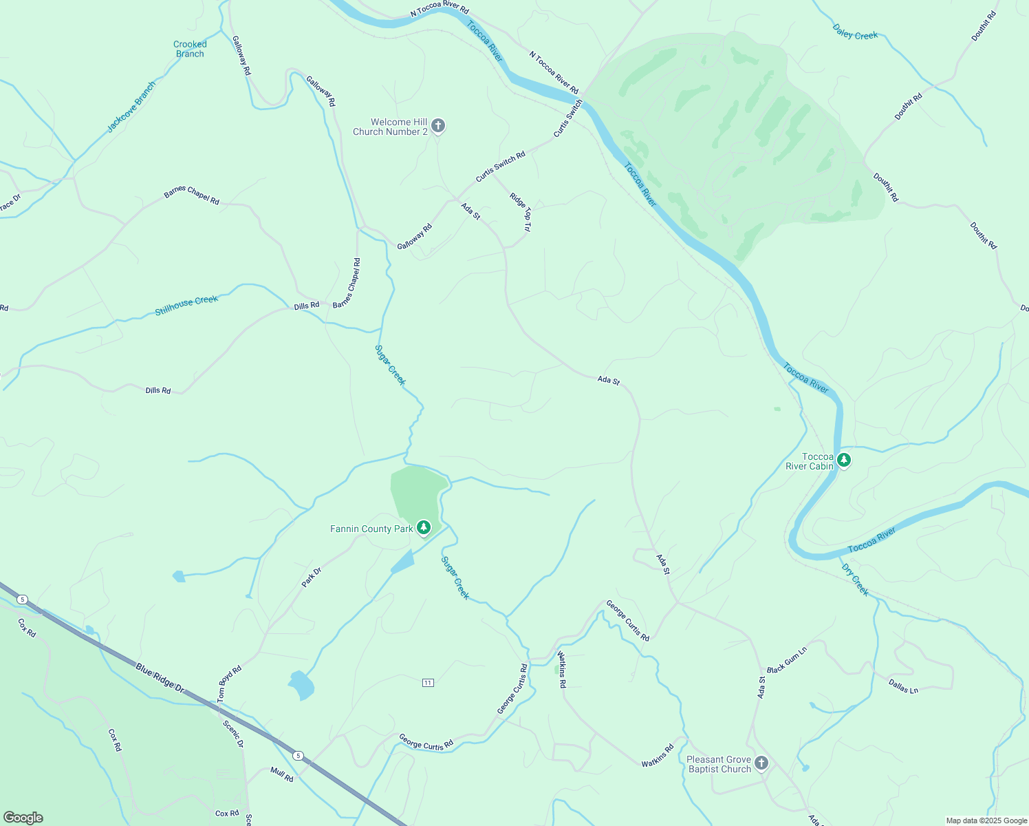 map of restaurants, bars, coffee shops, grocery stores, and more near 263 Windy Valley Lane in Blue Ridge