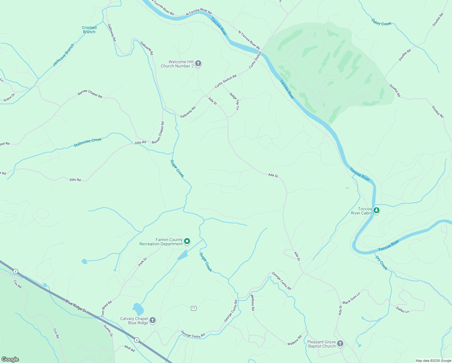 map of restaurants, bars, coffee shops, grocery stores, and more near 308 Windy Valley Lane in Blue Ridge
