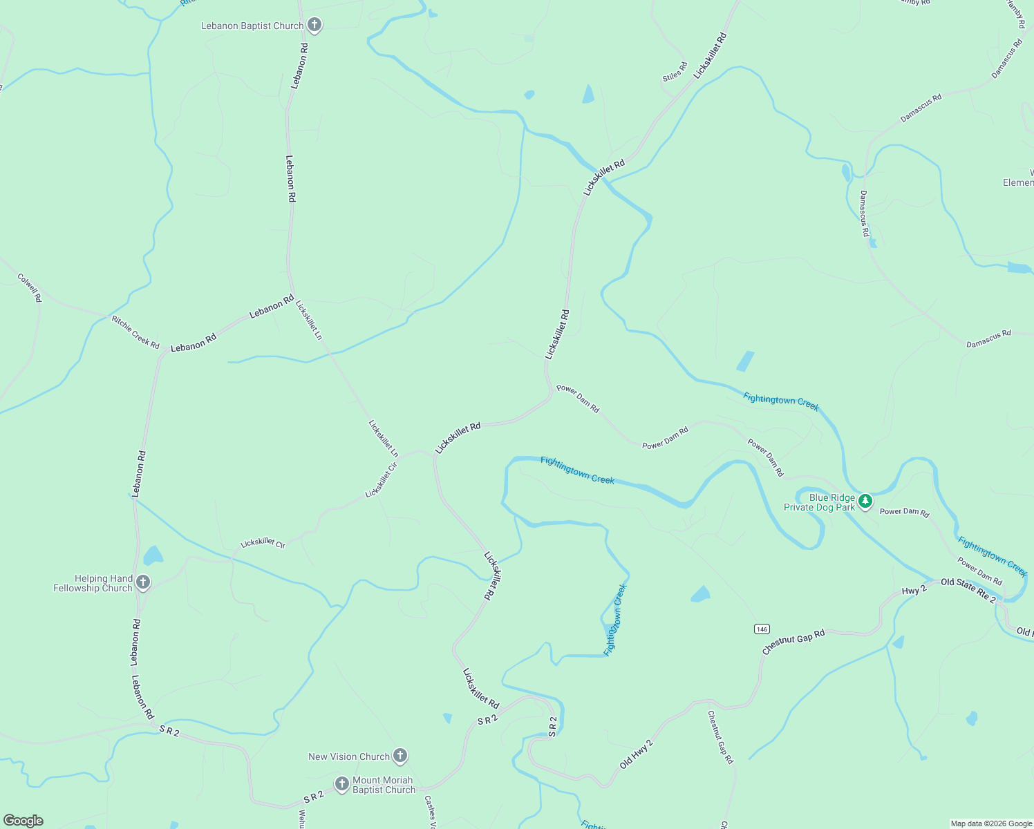 map of restaurants, bars, coffee shops, grocery stores, and more near 3459 Lickskillet Road in Epworth